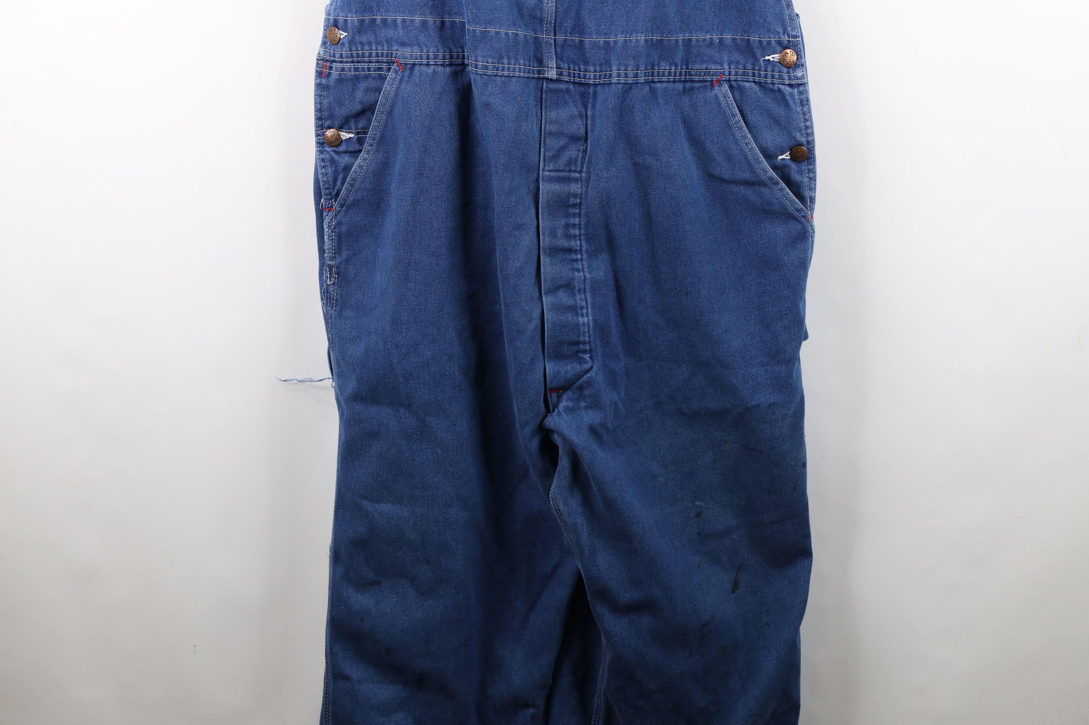 Big Mac Vintage 70s 80s Big Mac Square Bak Workwear Denim Overalls Size US 34 / EU 50 - 3 Thumbnail