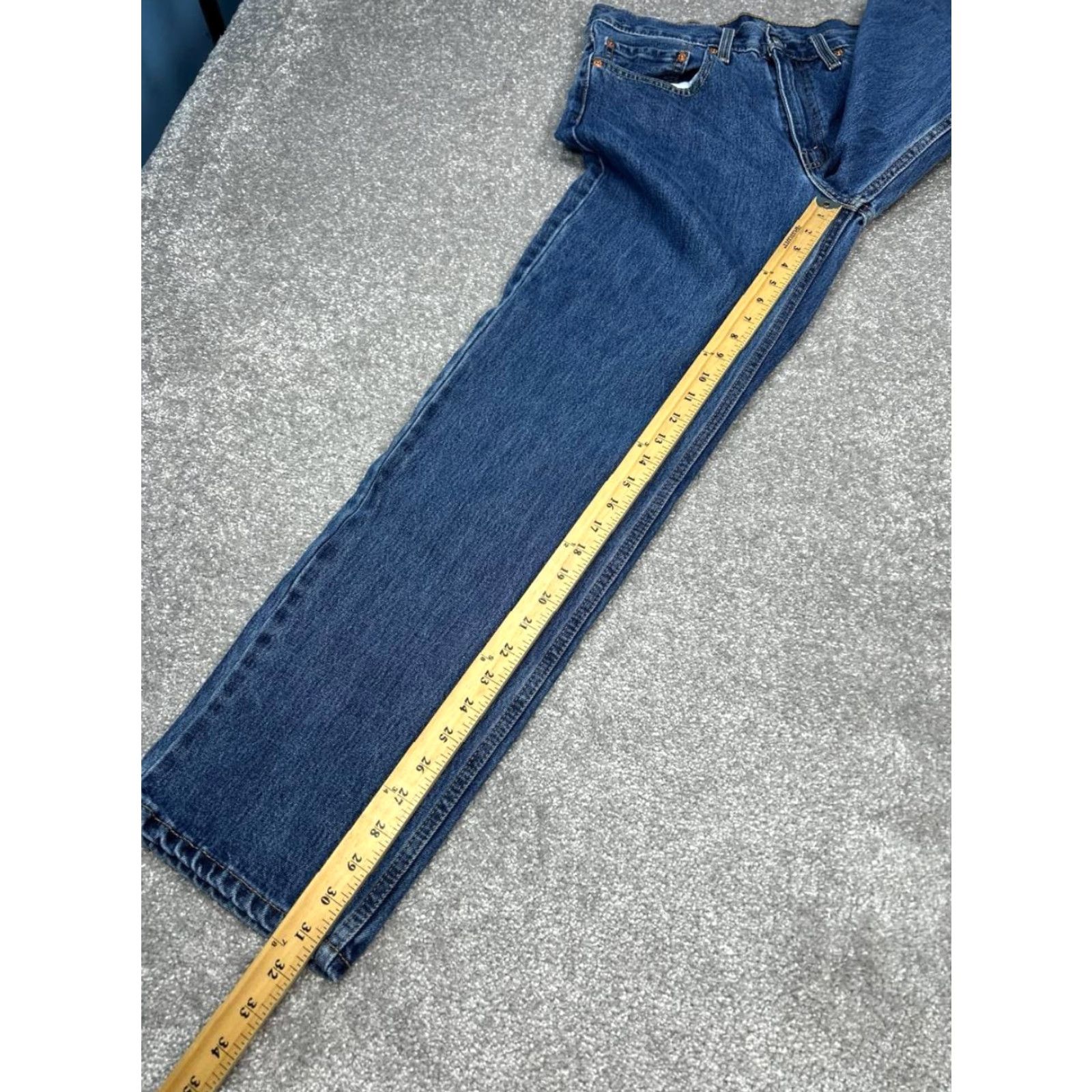 Levi's Levi's 550 Jeans Mens 34 Blue Denim Cotton Stretch Relaxed Fit Straight Leg 32x31 Size US 34 / EU 50 - 5 Thumbnail