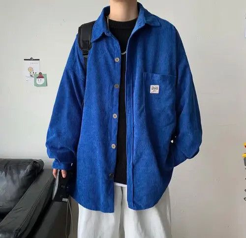 Japanese Brand Kubota x Hori Streetwear style blue corduroy button up Size US XL / EU 56 / 4 - 7 Thumbnail