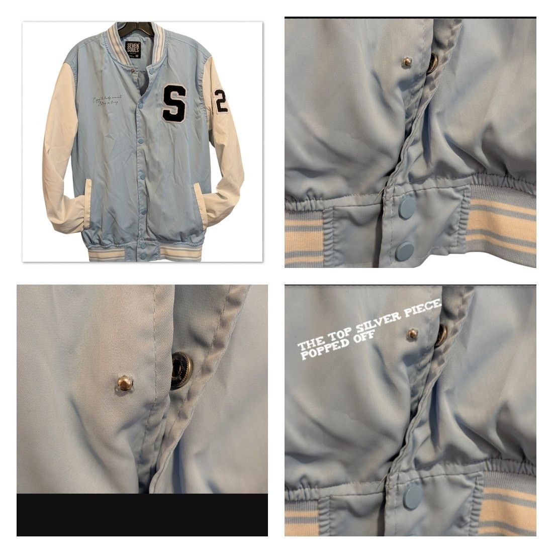 Miss Me SEVEN SOULS Bruised Bear No Days Off Dopeskill Varsity Coat Size M / US 6-8 / IT 42-44 - 7 Thumbnail