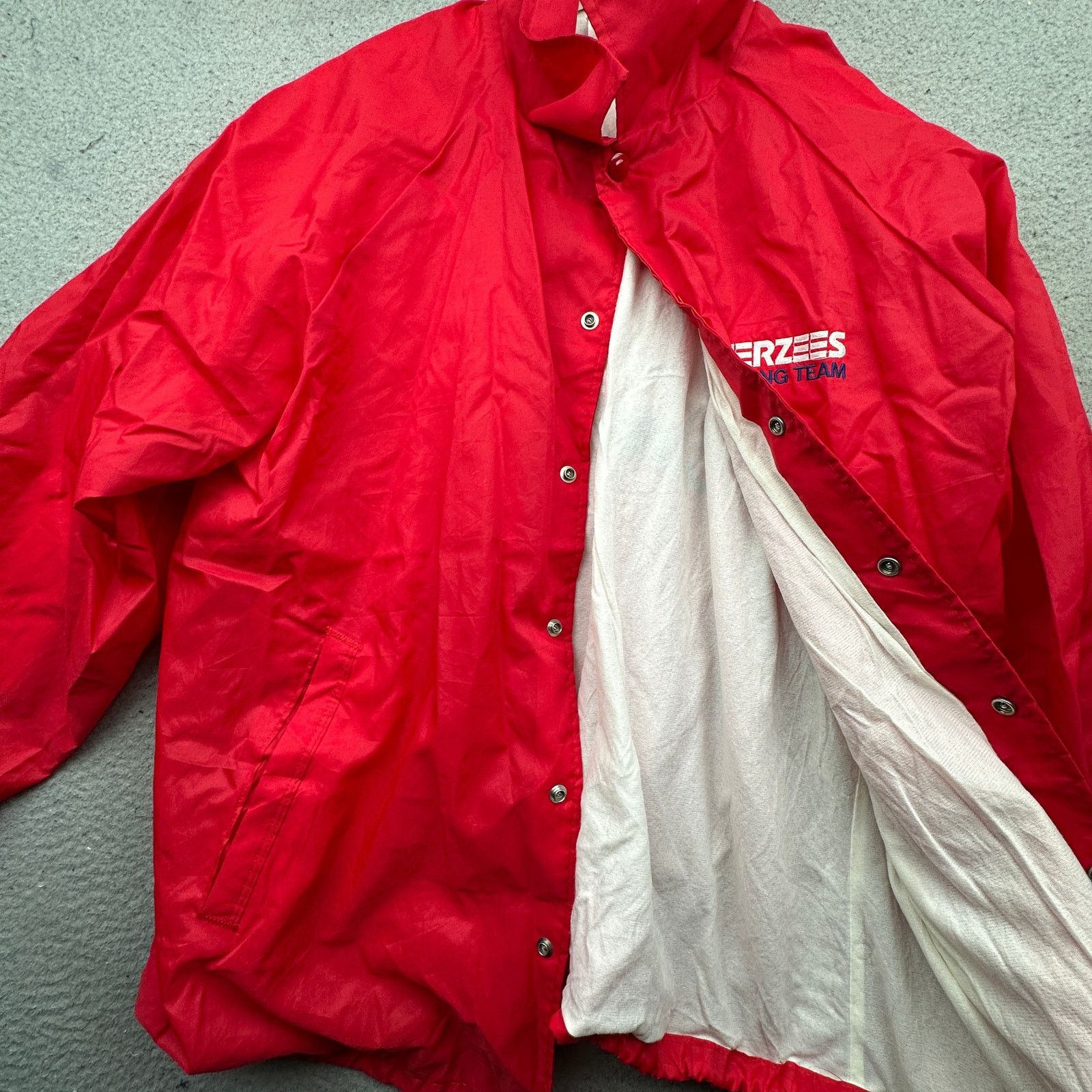 Jerzees Vintage 90s Jerzees Russell Racing Team Jacket Mens XL Red Size US XL / EU 56 / 4 - 11 Thumbnail
