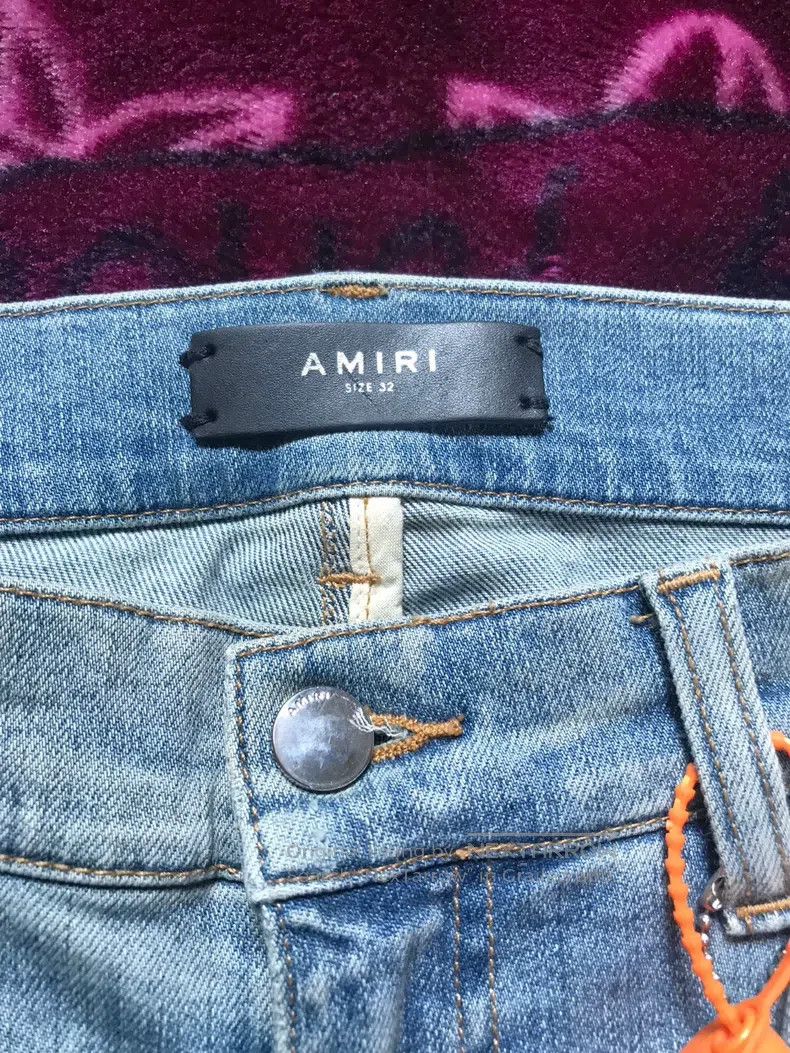 Amiri Amiri Cashew Flower Checkered Patchwork Denim Jeans, Size Size US 32 / EU 48 - 4 Thumbnail