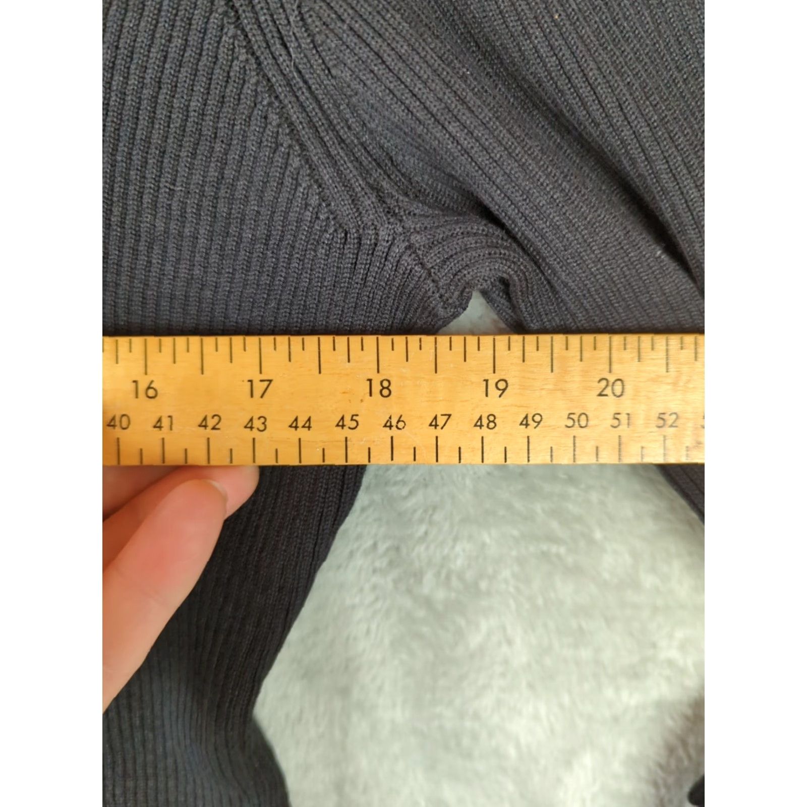 Vintage Nina Leonard Sweater Dress Womens XL Black Ribbed Knit Bell Sleeve Boho classic Size XL / US 12-14 / IT 48-50 - 4 Thumbnail