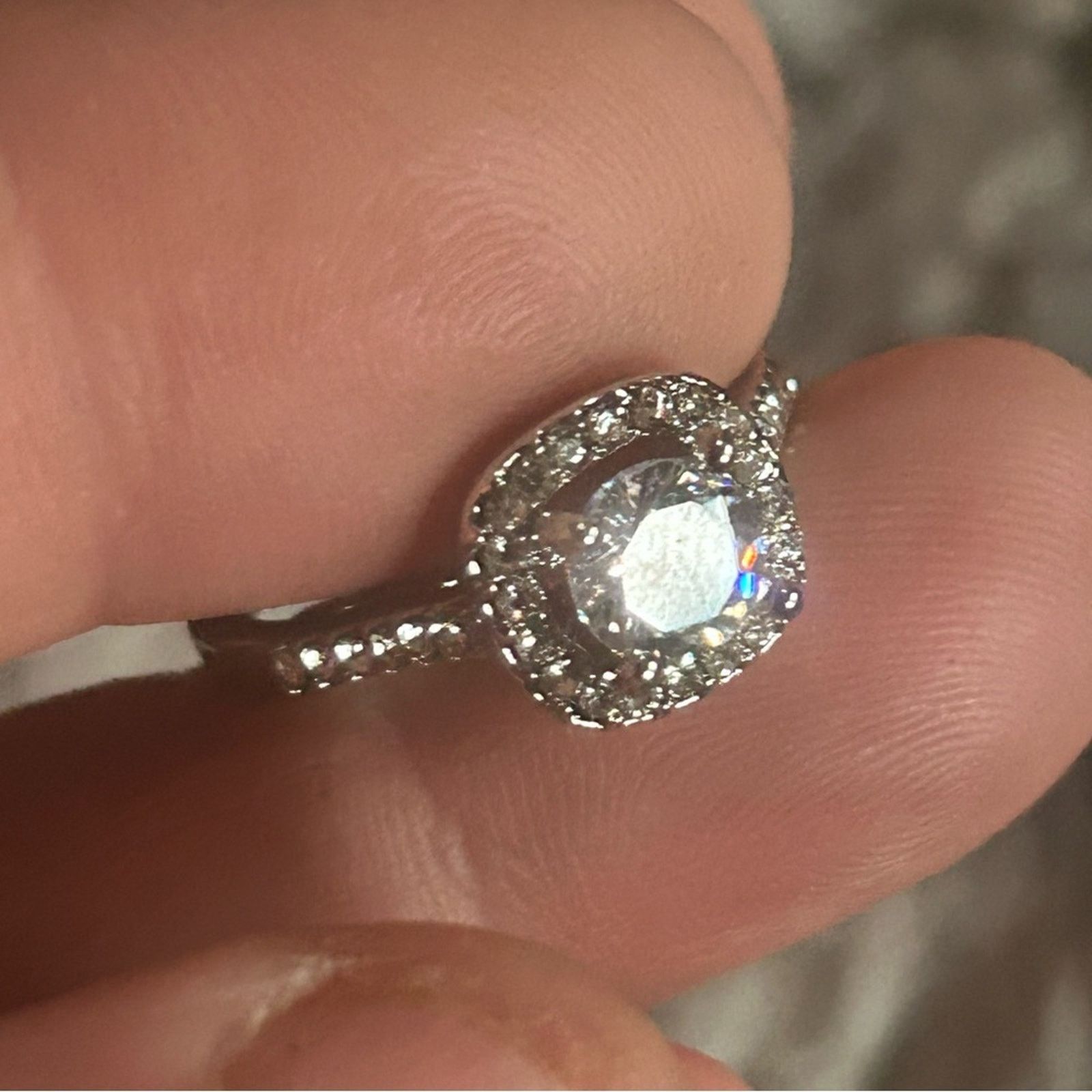 Jewelry Elegant prong set open basket cz sterling silver ring NIB Size ONE SIZE - 8 Thumbnail