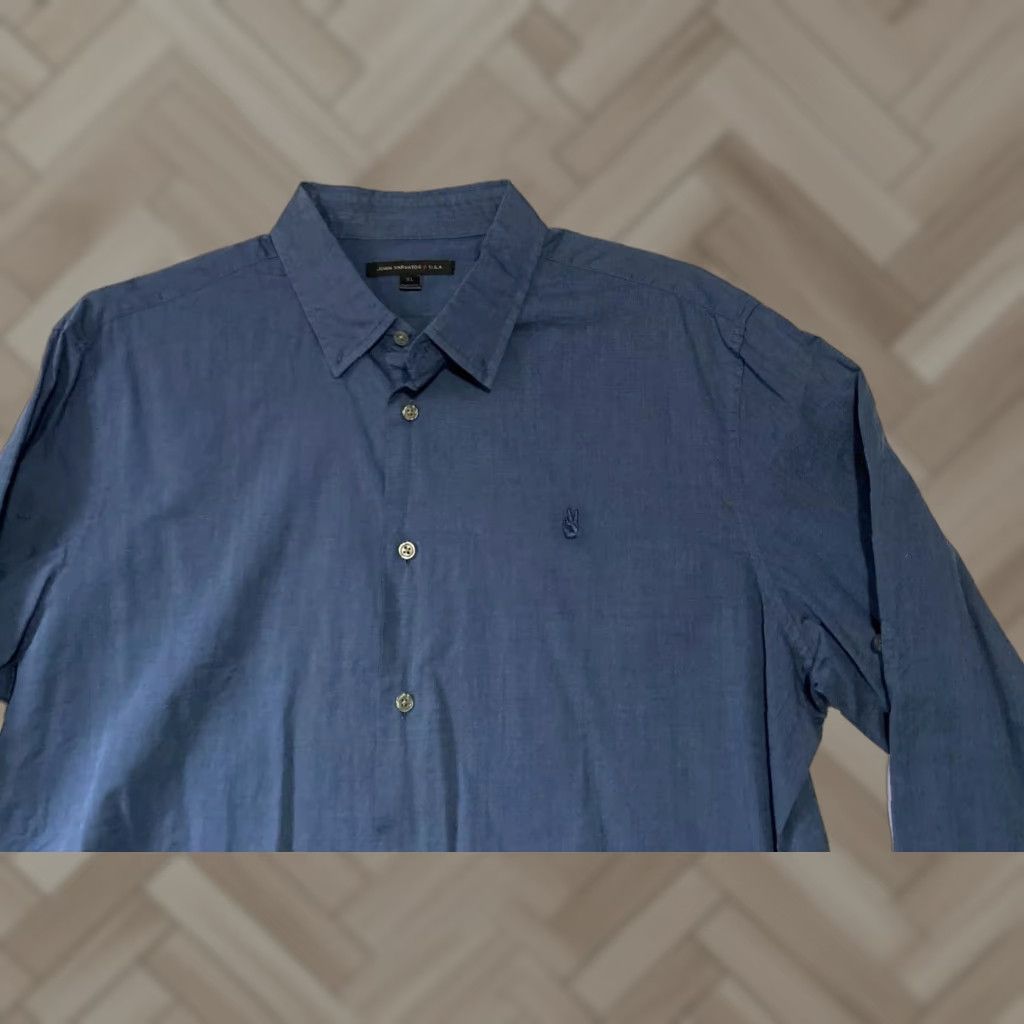 John Varvatos John Varvatos Button-Down Shirt Men XL Blue Dress Shirt Long Sleeve Casual Formal Size US XL / EU 56 / 4 - 1 Thumbnail