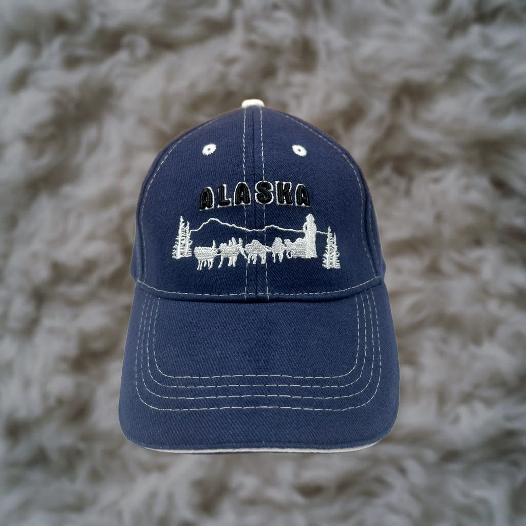 Vintage Alaska Blue Adjustable StrapBack Baseball Hat Cap One Size Fits Most Unisex Adults Baseball Cap Size ONE SIZE - 1 Thumbnail