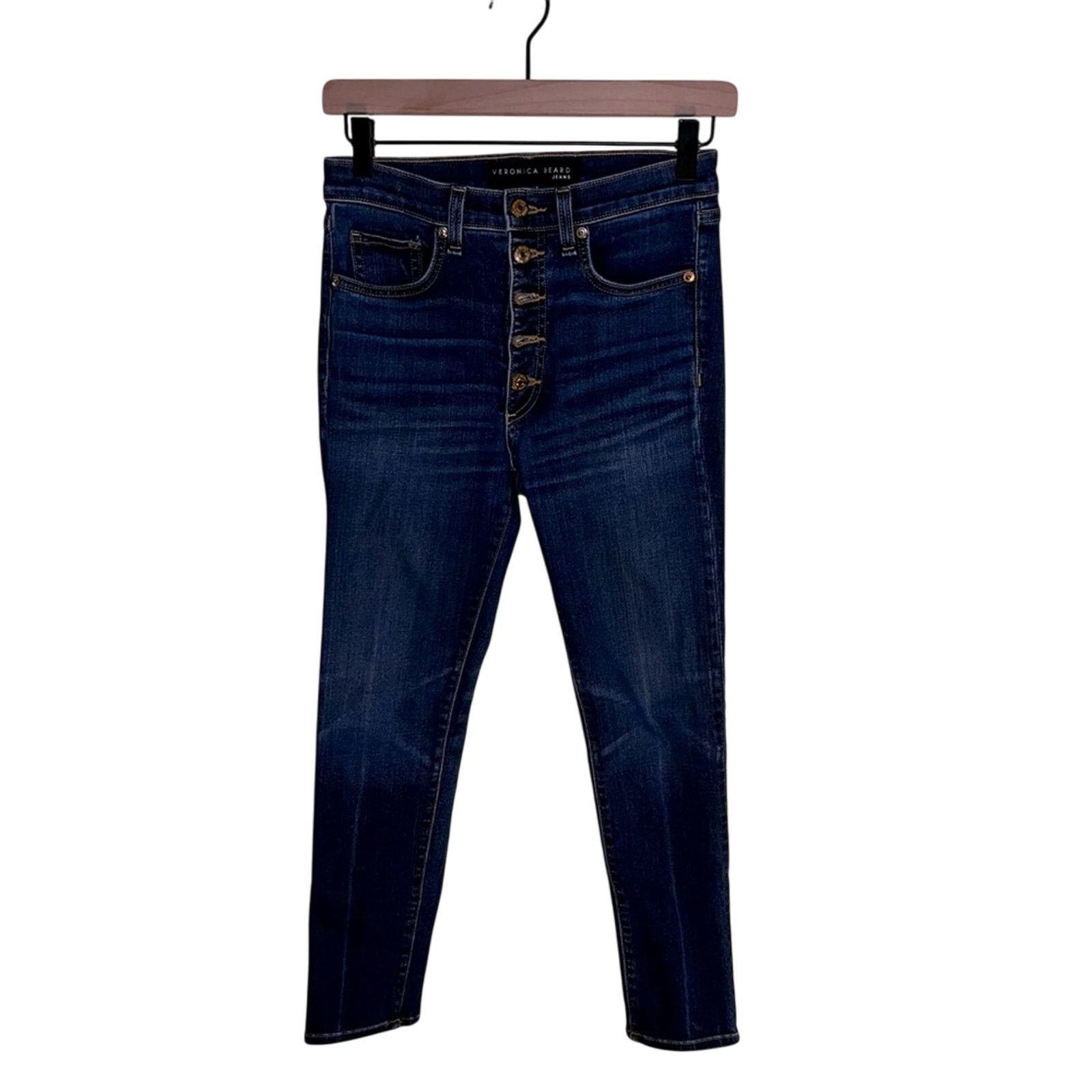 Veronica Beard VERONICA BEARD 10 in skinny Debbie with gold button fly 25 Size 25" / US 0 / IT 36 - 1 Thumbnail