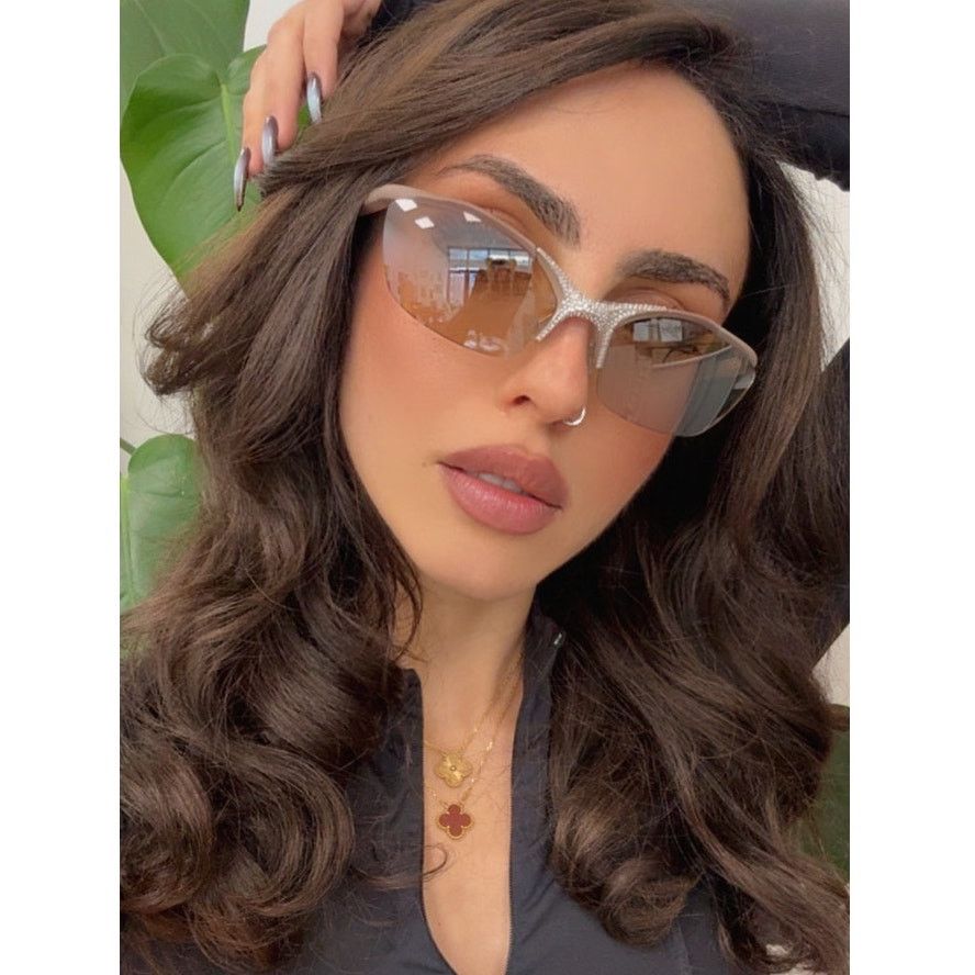 Fendi NEW Fendi FE40176U Crystal Mask Sunglasses Beige $1210 Size ONE SIZE - 2 Thumbnail