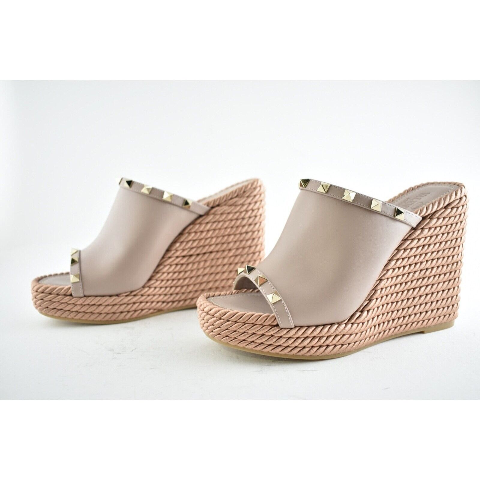 Valentino Valentino Rockstud Torchon Poudre Nude Backless Platform Size US 11 / IT 41 - 9 Thumbnail