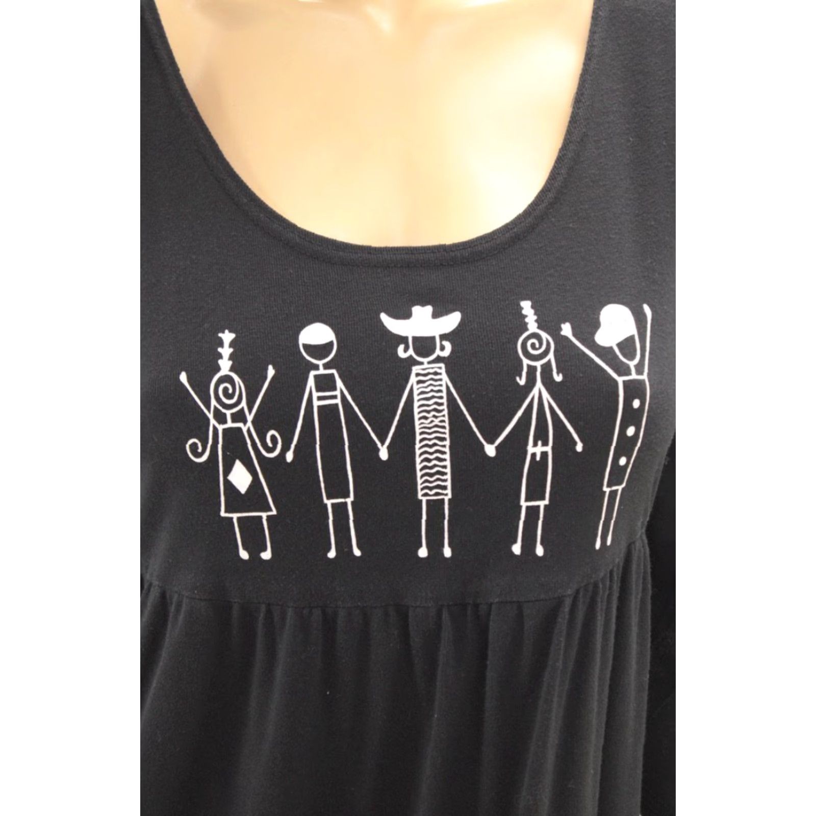 Vintage California Concepts Maxi Dress Bolero Cardigan Set Women's 12 Black Art Graphic Vintage Dress Maxi Set Women Size XL / US 12-14 / IT 48-50 - 6 Thumbnail