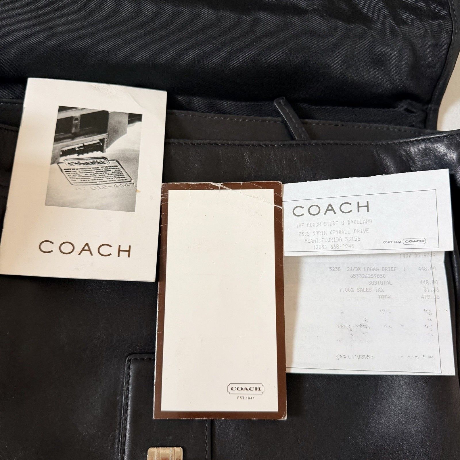 Coach Vtg Coach Logan BLK Leather Large Business Messenger Bag Size ONE SIZE - 19 Thumbnail