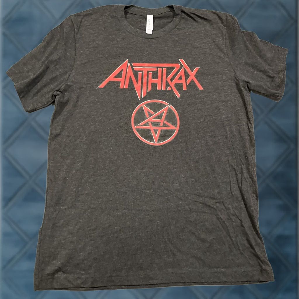 Vintage ANTHRAX Classic Logo T Shirt Mens Large Gray Bella + Canvas Short Sleeve NWOT Size US L / EU 52-54 / 3 - 1 Thumbnail