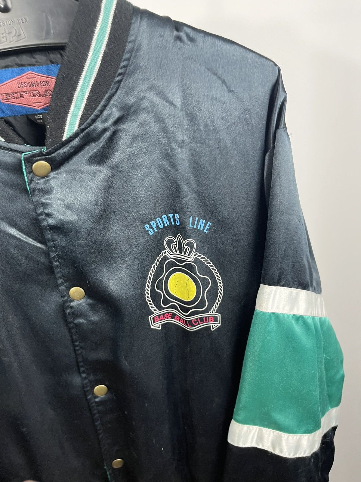Other Vintage Baseball Satin Bomber Jacket Sports Line Graphic Size US L / EU 52-54 / 3 - 5 Thumbnail