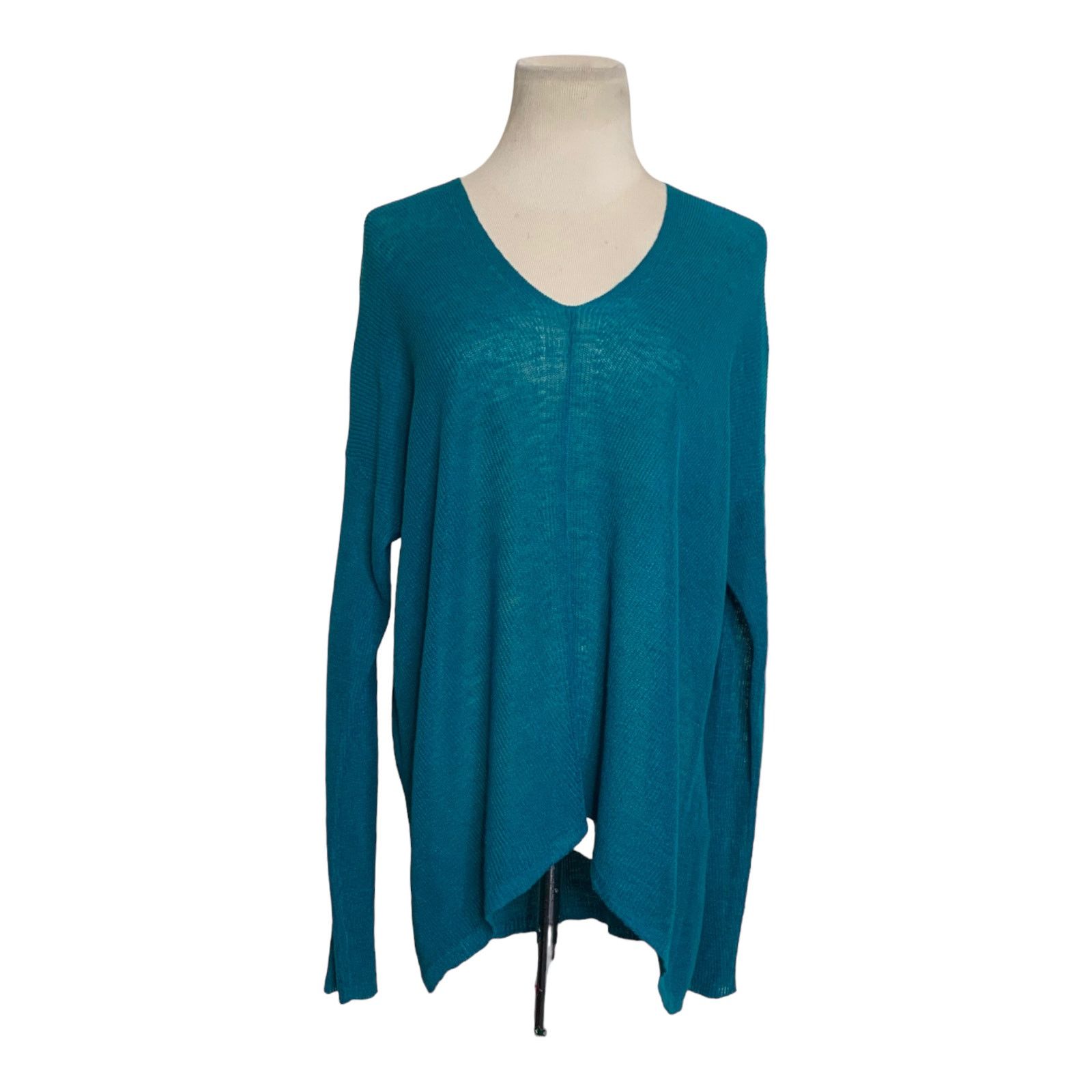 Eileen Fisher Eileen Fisher teal lightweight V neck sweater Size S Size S / US 4 / IT 40 - 1 Thumbnail
