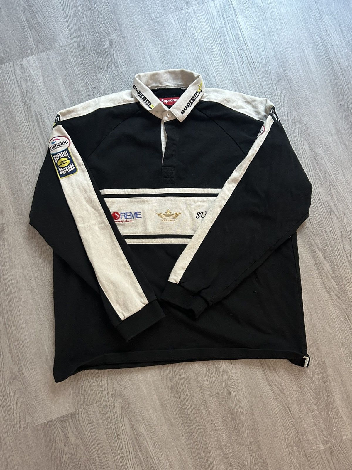 supreme®/nike® stripe rugby 黒　XL Supreme Nike Stripe Rugby (Black) | eBay