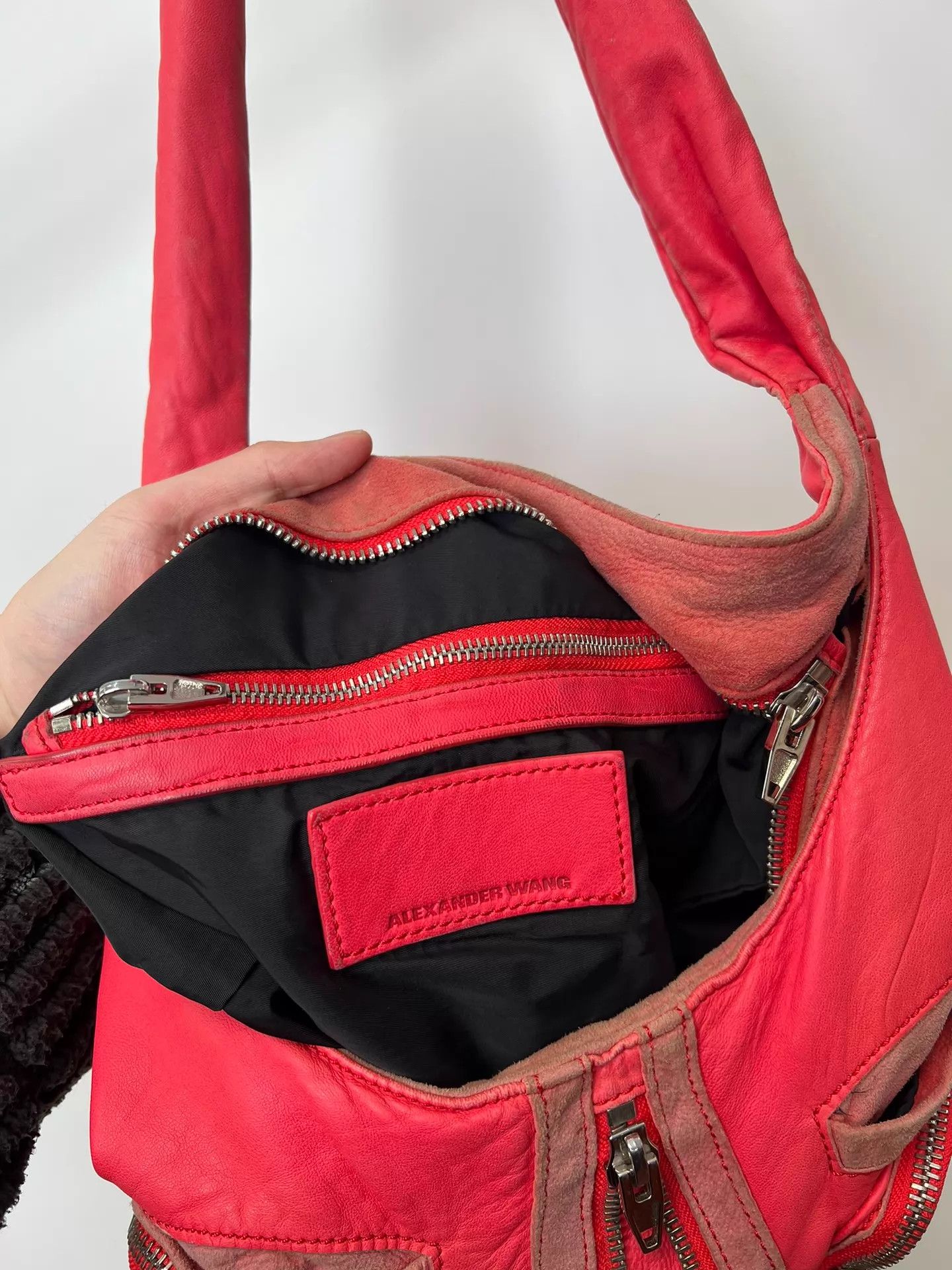 Alexander Wang Alexander Wang Biker Fuchsia Suede Crossbody Bag Size ONE SIZE - 4 Thumbnail