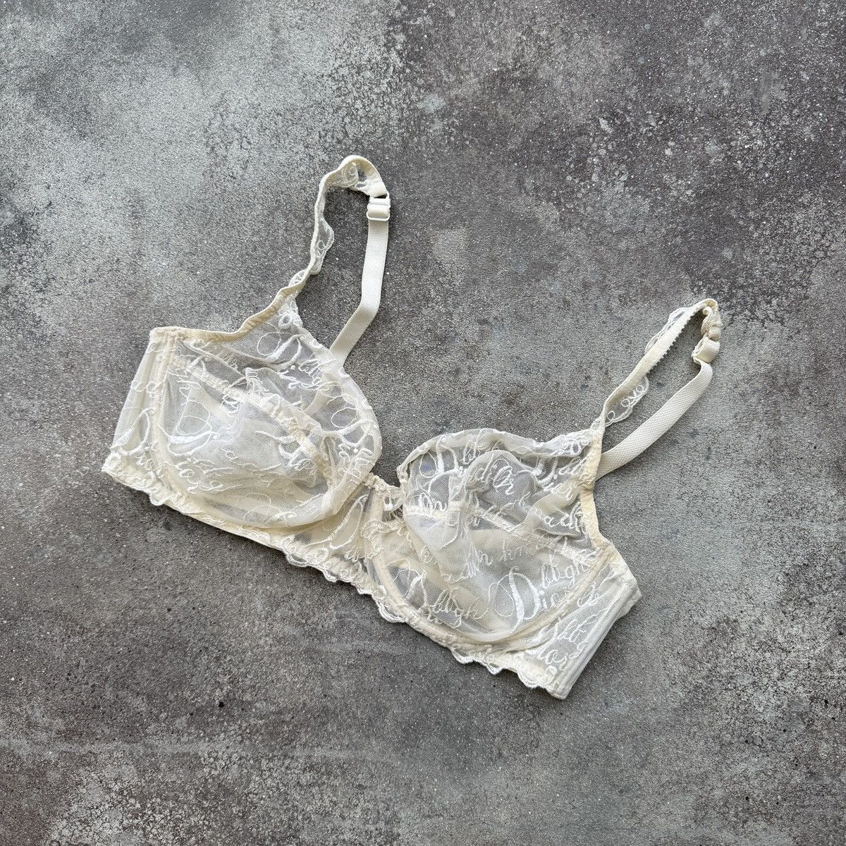 Dior Christian Dior Vintage Embroidered Lace Mesh Bra Size ONE SIZE - 8 Thumbnail