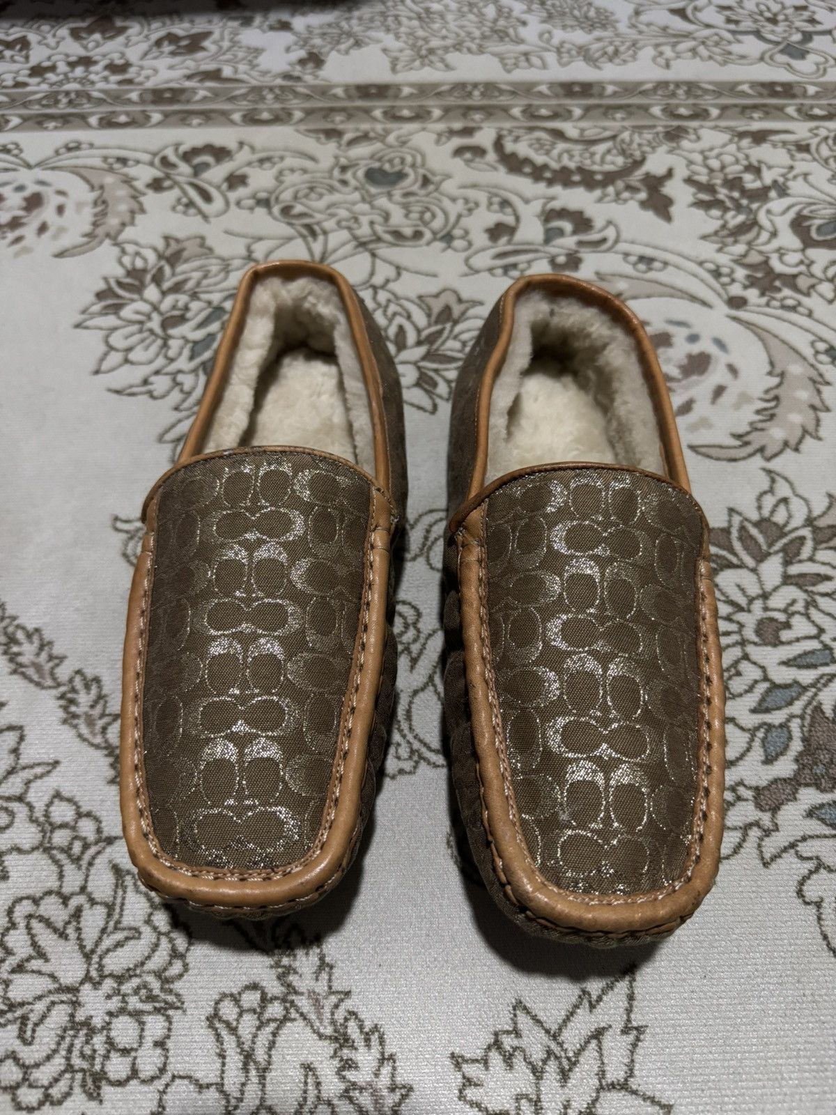 Coach Iconic Coach Monogram Signature Shearling Loafer Slippers Size US 11 / EU 44 - 5 Thumbnail