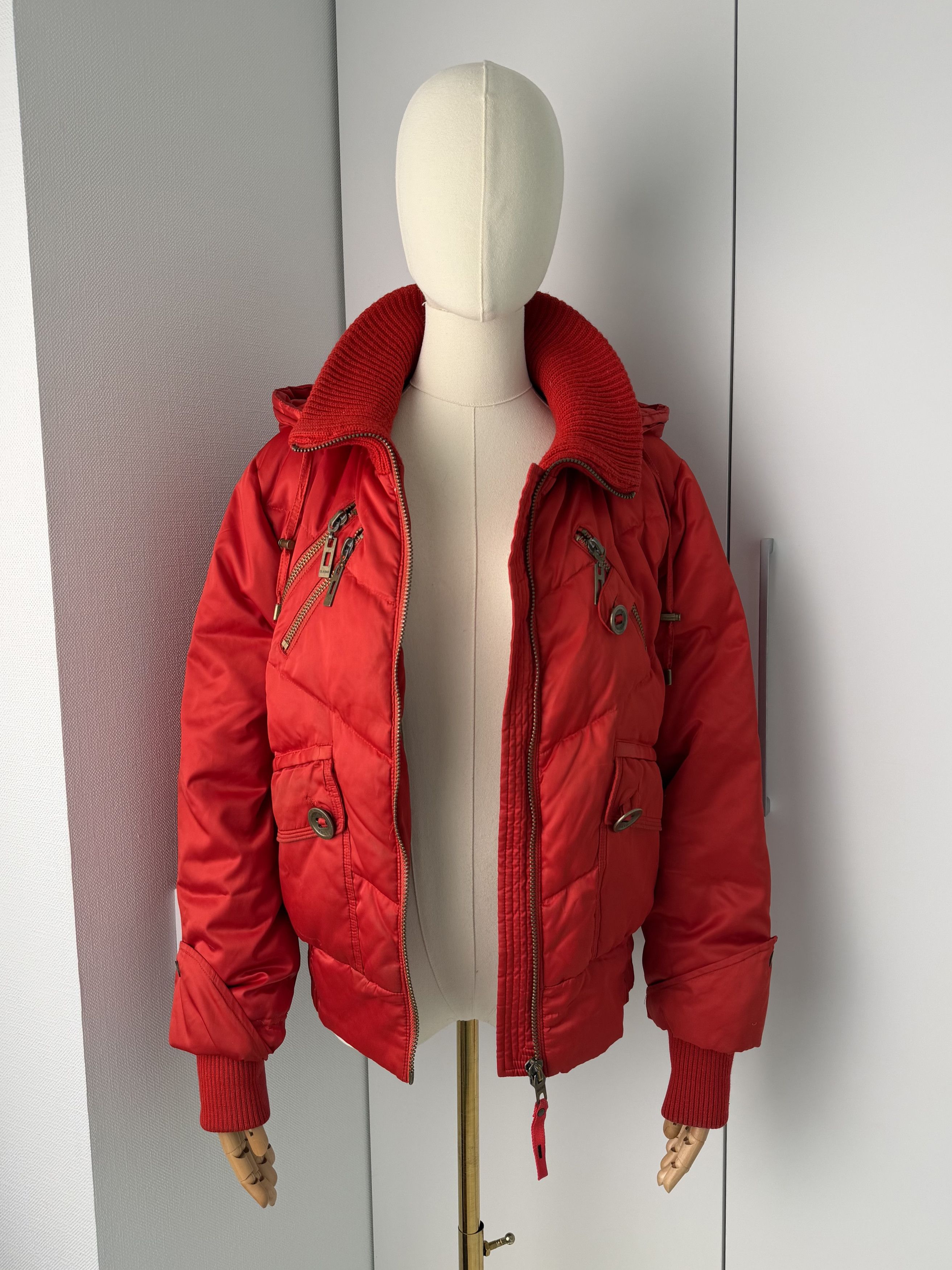 Vintage Vintage Red Puffer Jacket Women's Hooded Quilted Winter Coat Size L / US 10 / IT 46 - 4 Thumbnail