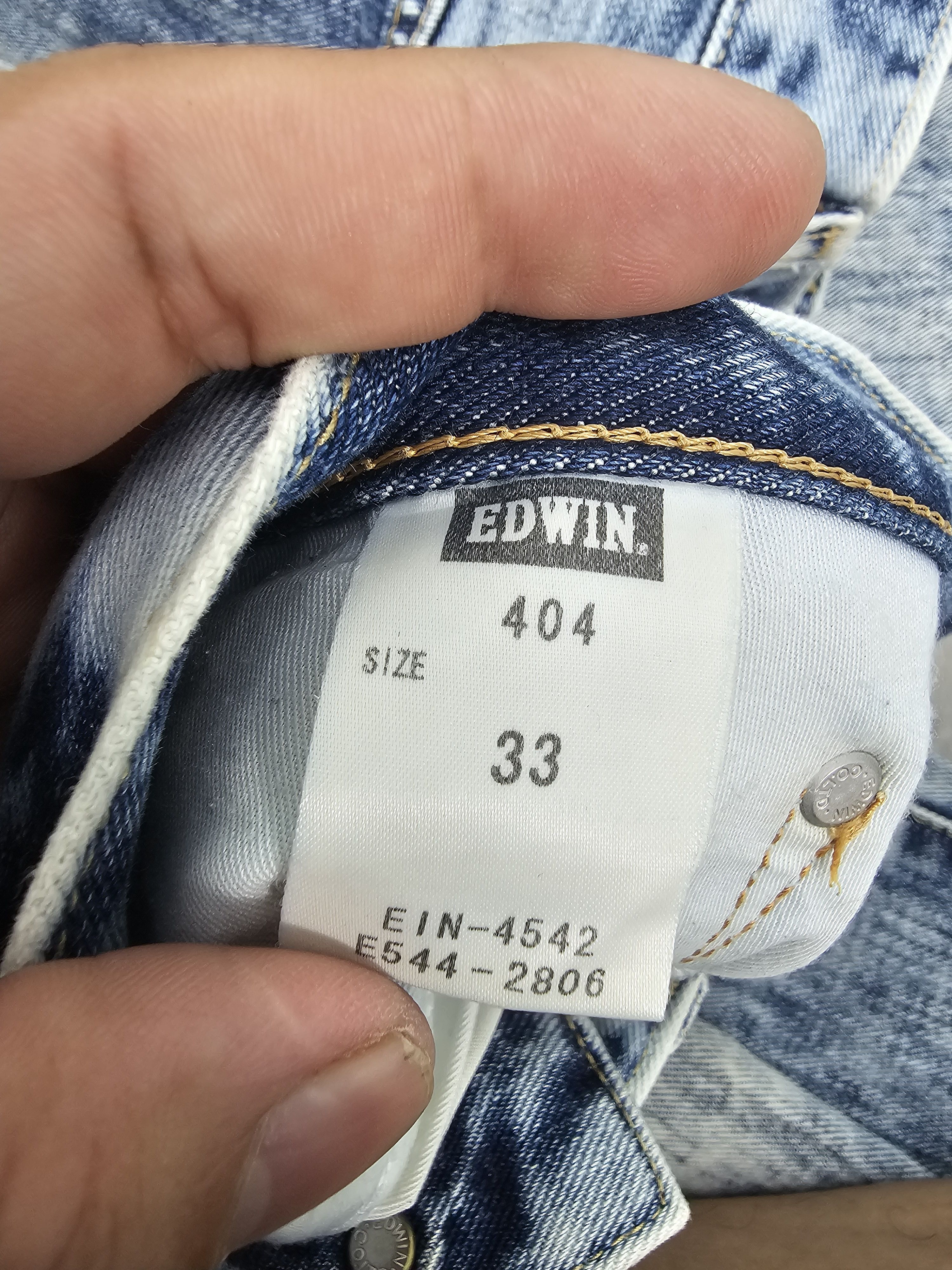 Edwin EDWIN 404 Acid Wash Bleach Cropped Jeans JB0242 Size 35x28.5 Size US 35 - 11 Thumbnail