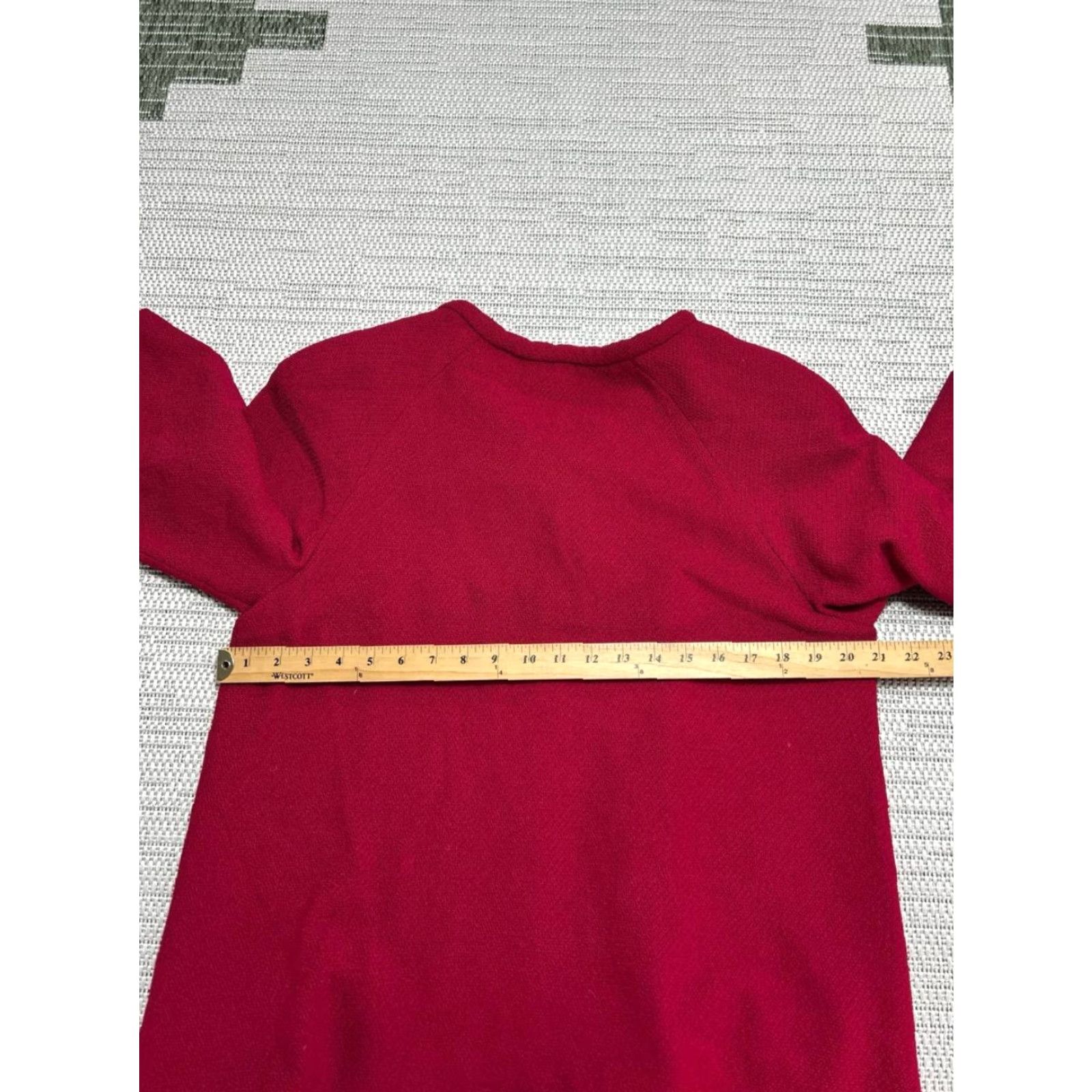 Vintage St John Cardigan Sweater Womens 14 Red Raglan Sleeve Bow Knit Tight-Knit Crew Neck Casual Fall Winter Spring Tee? Size XL / US 12-14 / IT 48-50 - 4 Thumbnail