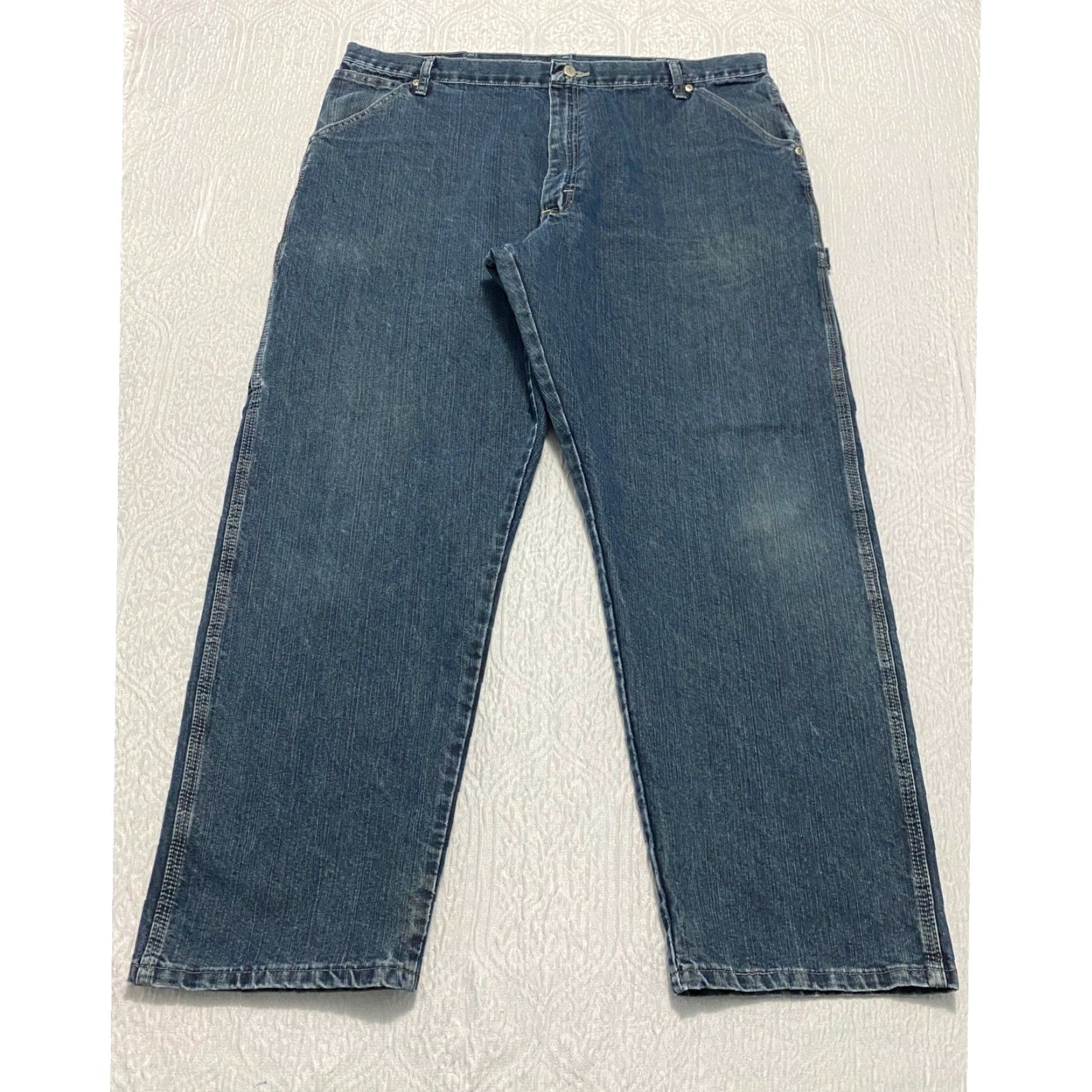 Wrangler Wrangler Carpenter Jeans Mens 42x30 Blue Denim Work Utility Pants Relaxed Jeans Size US 42 / EU 58 - 2 Thumbnail