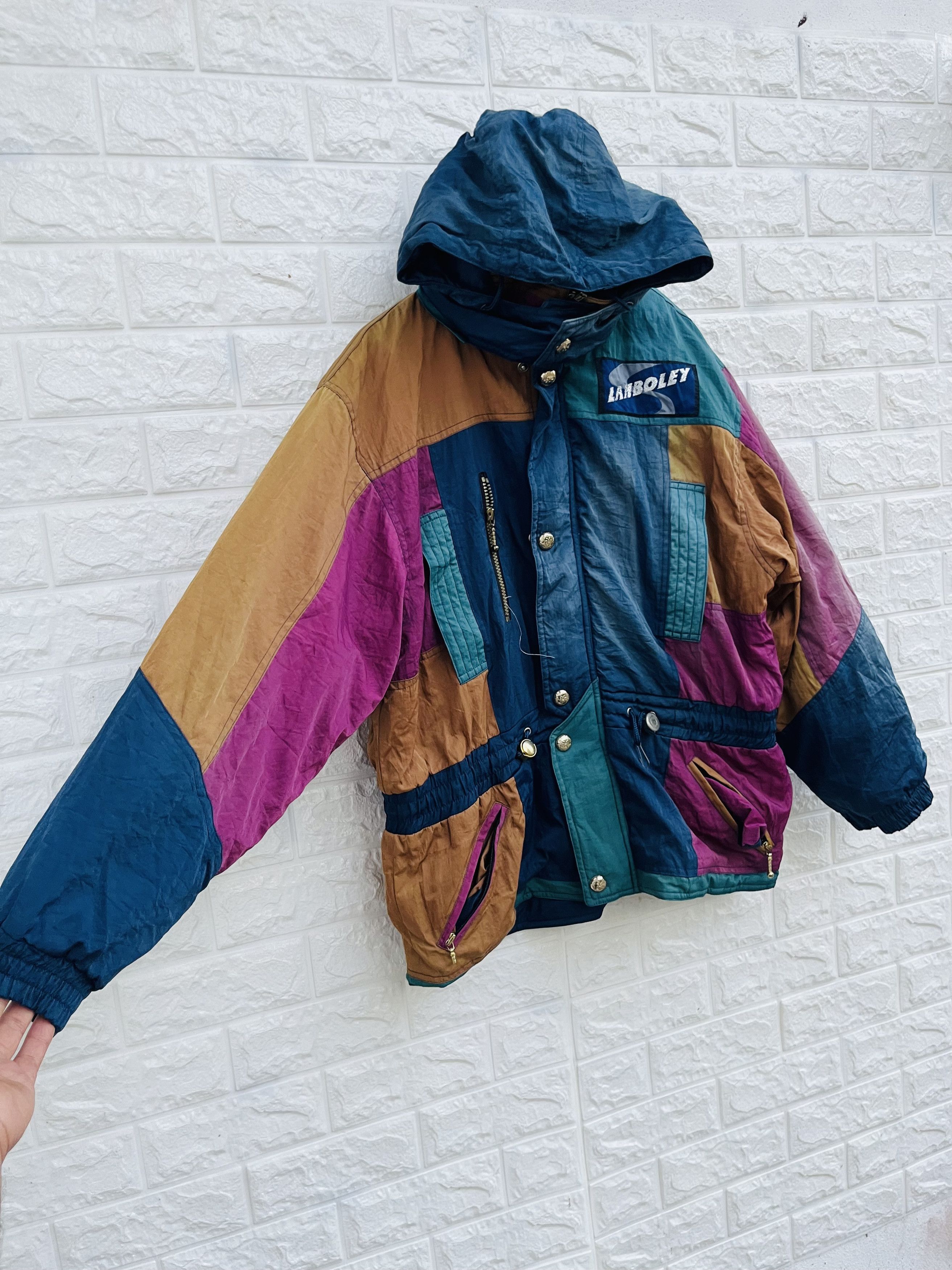 Japanese Brand Vintage Lamboley Multicolour Streetwear Style Ski Jacket Size US L / EU 52-54 / 3 - 5 Thumbnail