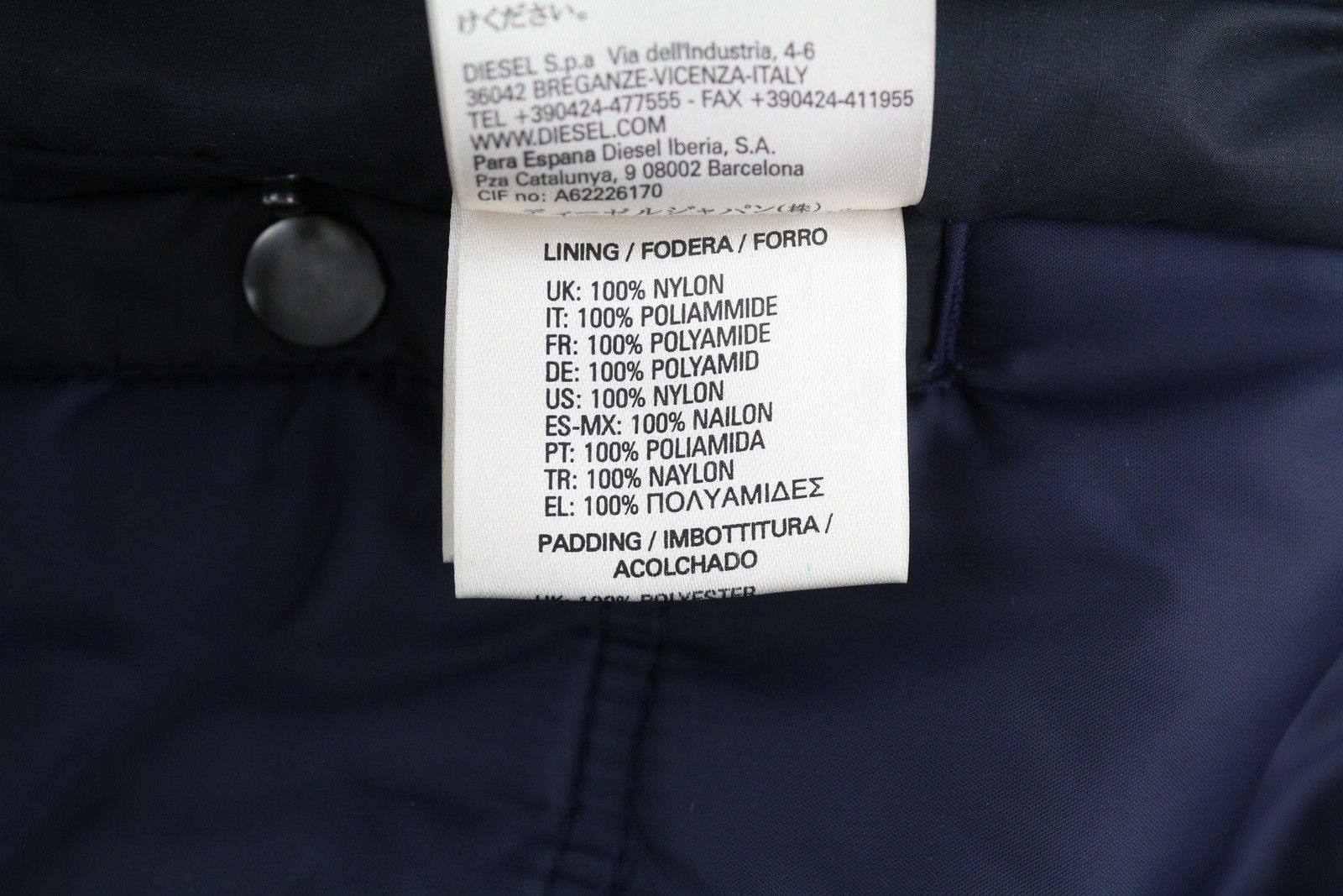 Diesel S Dark Blue Full Zip Hooded Insulated Jacket 86367 Size US S / EU 44-46 / 1 - 14 Thumbnail