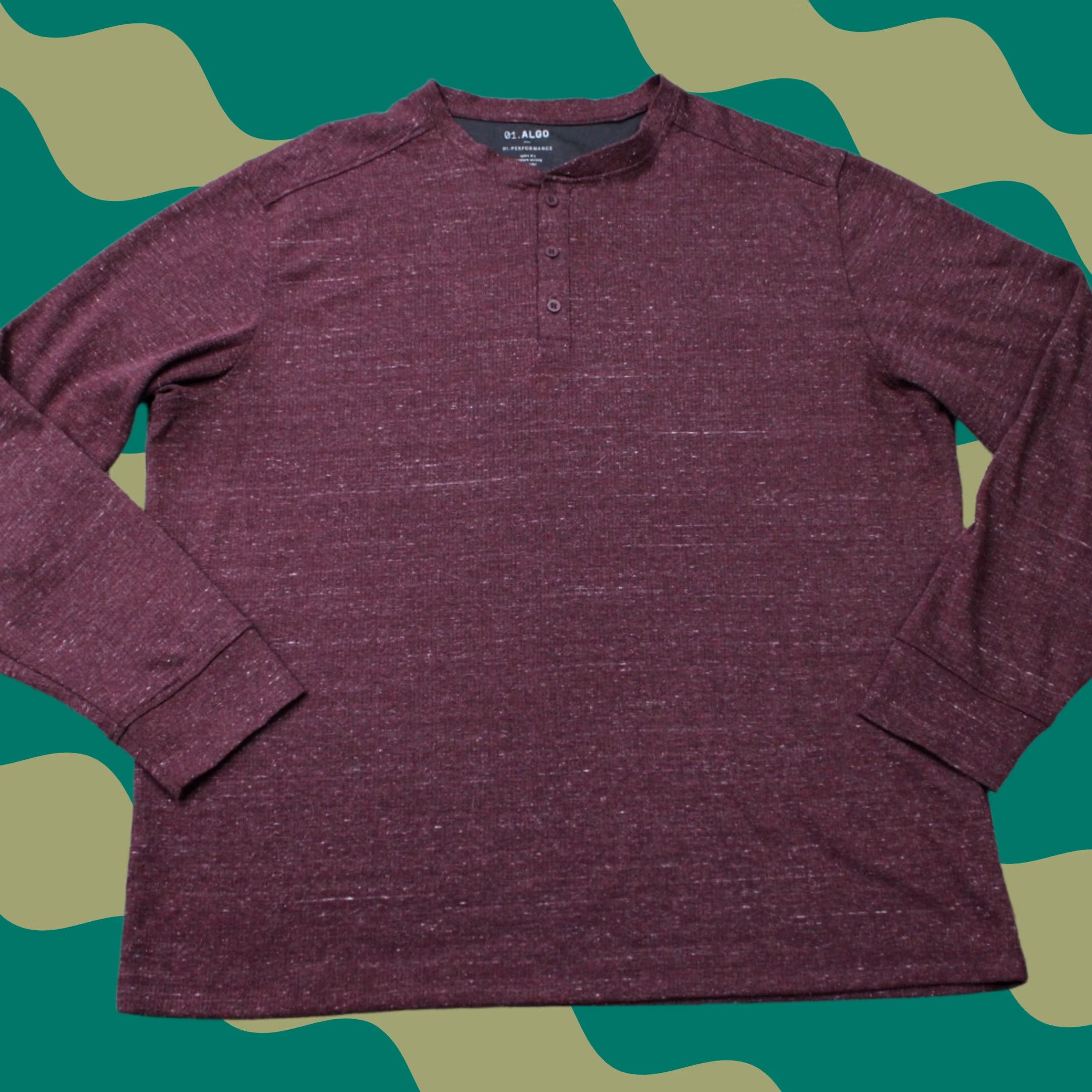 Vintage 01. Algo Red Performance Henley Shirt Mens 2XL 2XL Quick Dry Long Sleeve Size US XXL / EU 58 / 5 - 1 Thumbnail