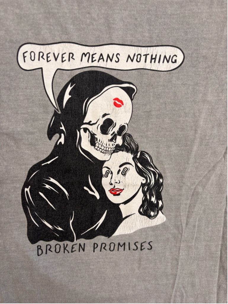 Broken Promises Co. Men's Broken Promises Graphic T-Shirt Medium Gray Size US M / EU 48-50 / 2 - 6 Thumbnail