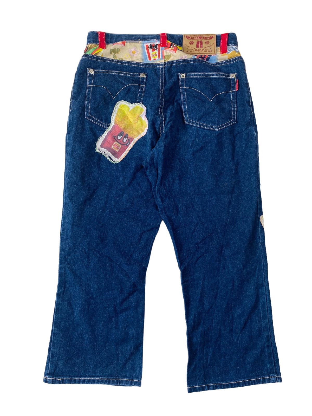 Angel Blue × Japanese Brand 2000s Angel Blue - Angels Burger Patchwork Denim Size 26" / US 2 / IT 38 - 2 Thumbnail