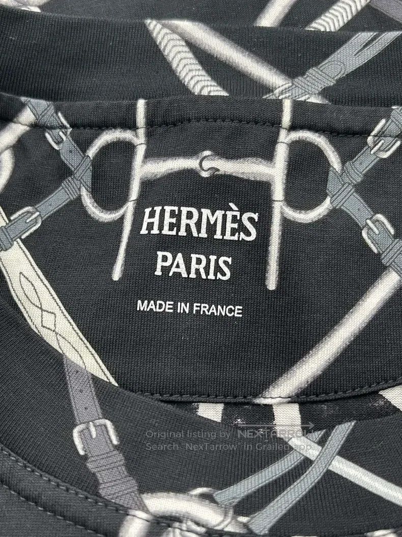 Hermes Hermes Black short-sleeve printed T-shirt Size S / US 4 / IT 40 - 4 Thumbnail