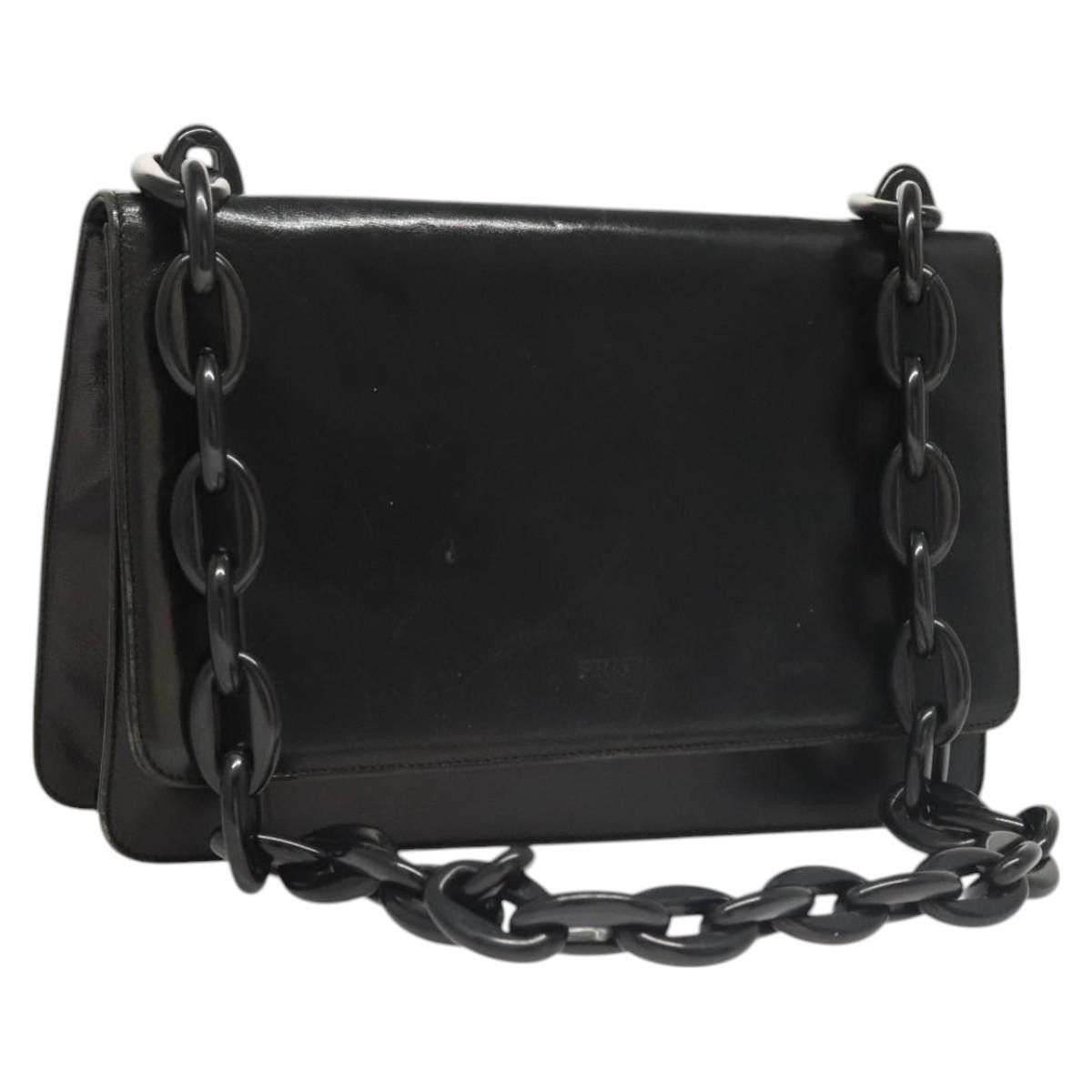 Prada PRADA Shoulder Bag Leather Black Auth 117887 | Grailed