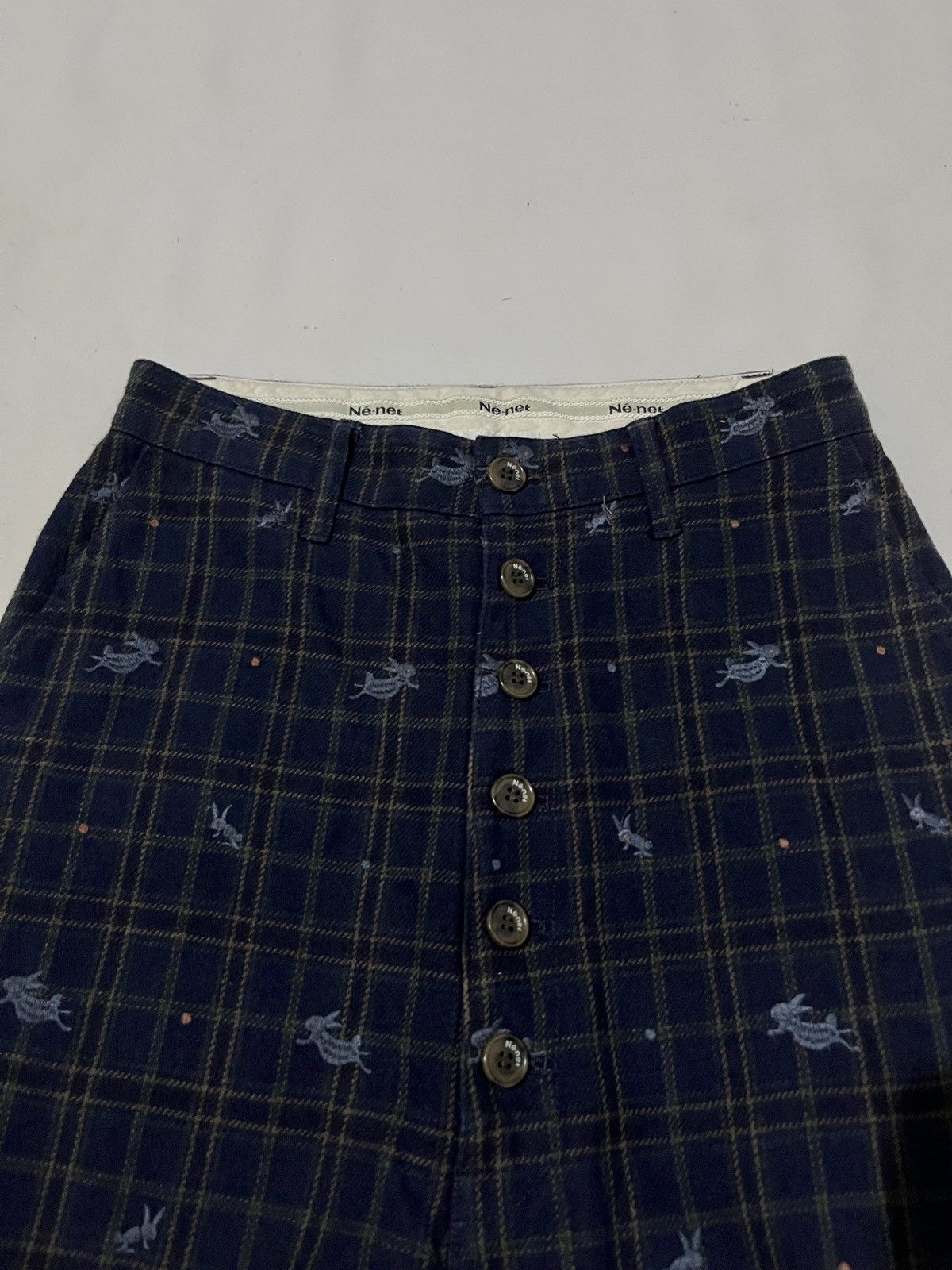 Issey Miyake Ne-net rabbit gingham pettern short pants Size 29" - 3 Thumbnail