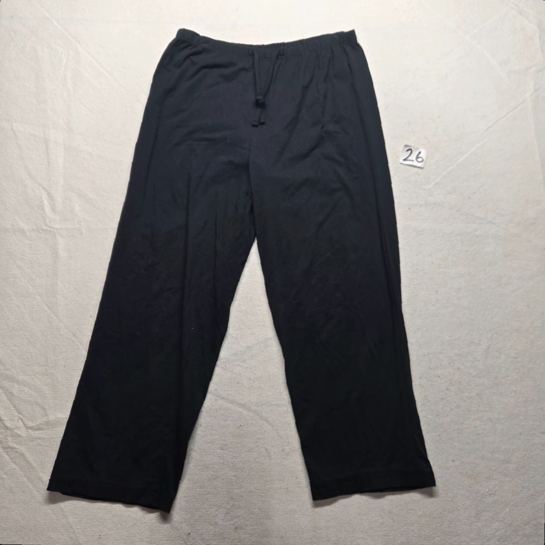 Vintage Bobbie Brooks Solid Black Baggy Pull-on Knit Sleep Pants Adult Women's L Large Size 36" / US 14 / IT 50 - 2 Thumbnail