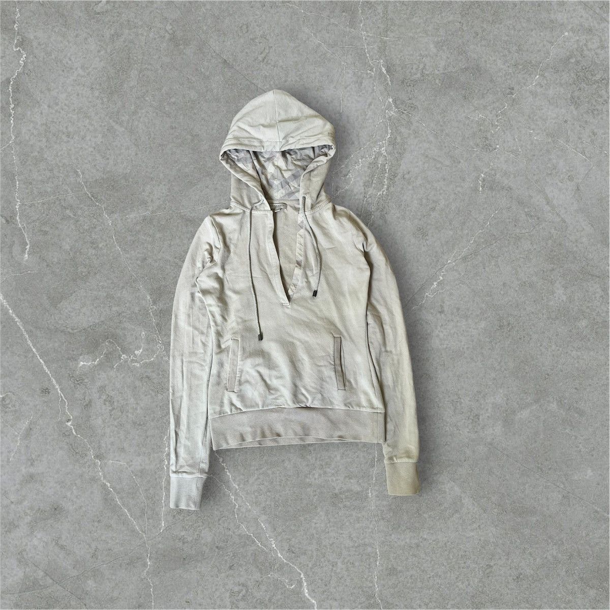 Burberry Vintage Burberry V-neck Hoodie Sweatshirt nova check Y2K Size S / US 4 / IT 40 - 1 Thumbnail