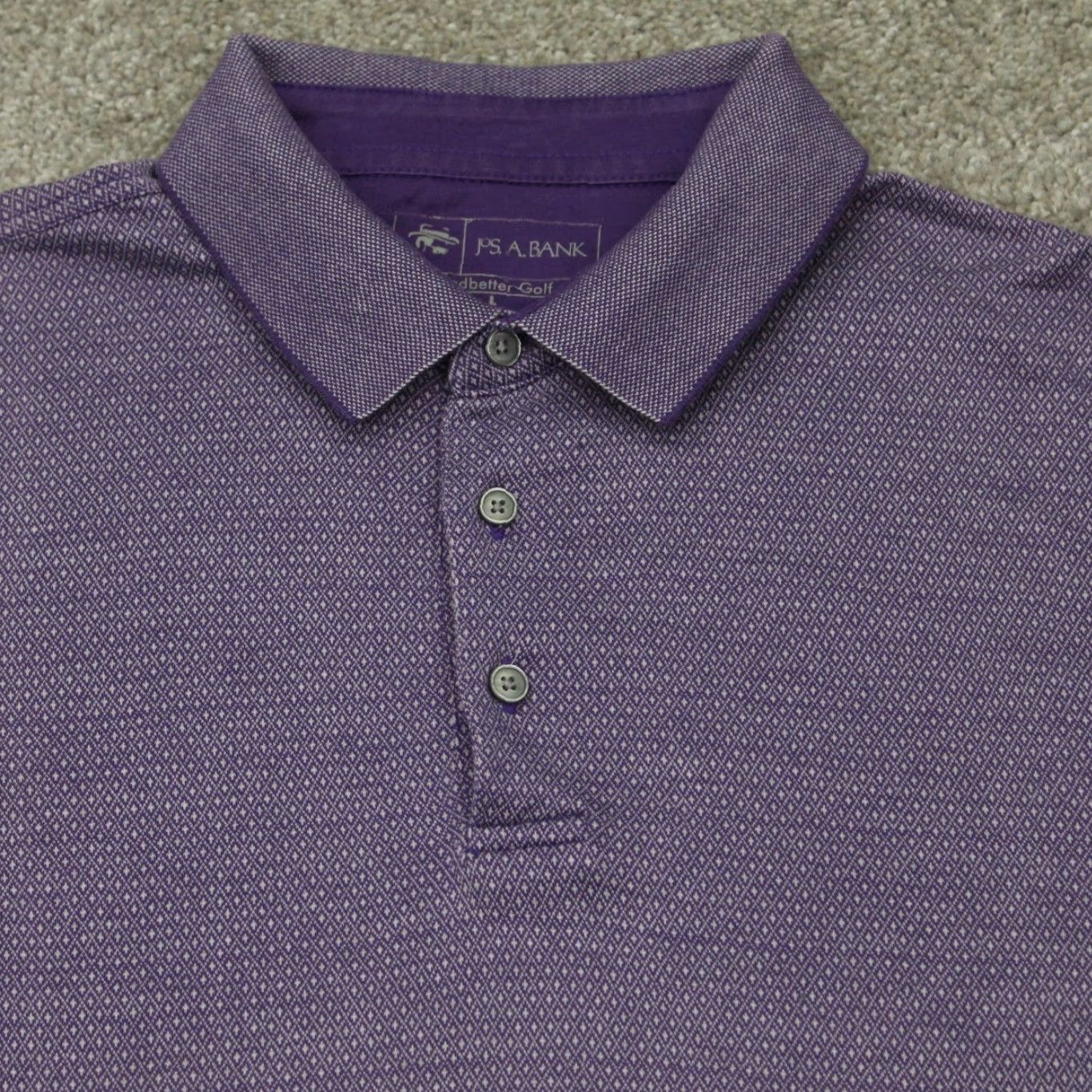 Jos. A. Bank Jos. A. Bank Leadbetter Golf Polo Shirt Mens Large Purple 100% Cotton S/S Pullover Size US L / EU 52-54 / 3 - 6 Thumbnail
