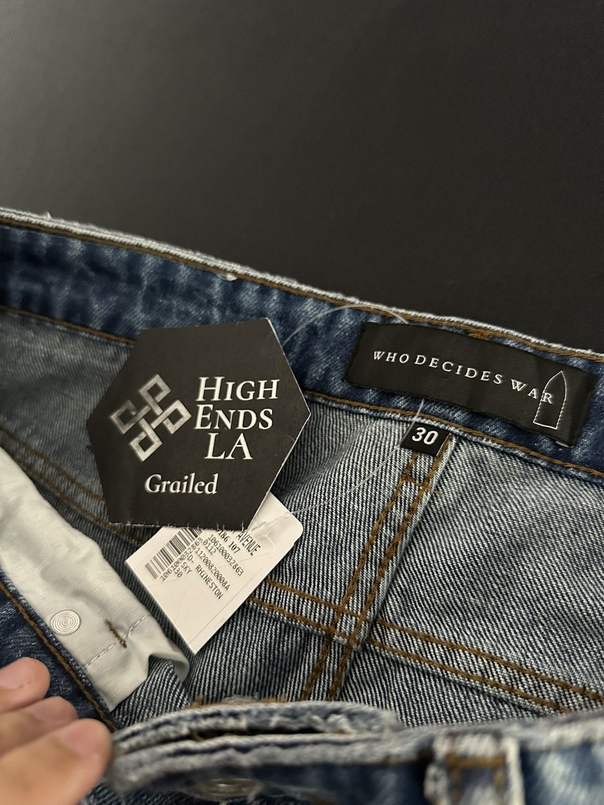 Who Decides War Who Decides War Rhinestone Denim Jeans Size US 30 / EU 46 - 7 Thumbnail
