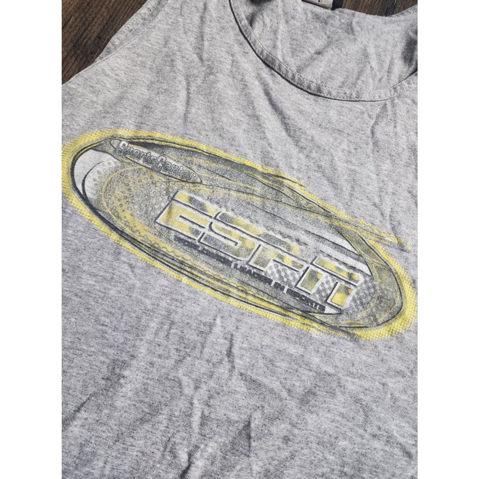 Logo 7 VINTAGE ESPN Sportscenter Logo Tank Top Mens XL Gray USA Sleeveless Cotton T-Shirt Size US XL / EU 56 / 4 - 2 Thumbnail
