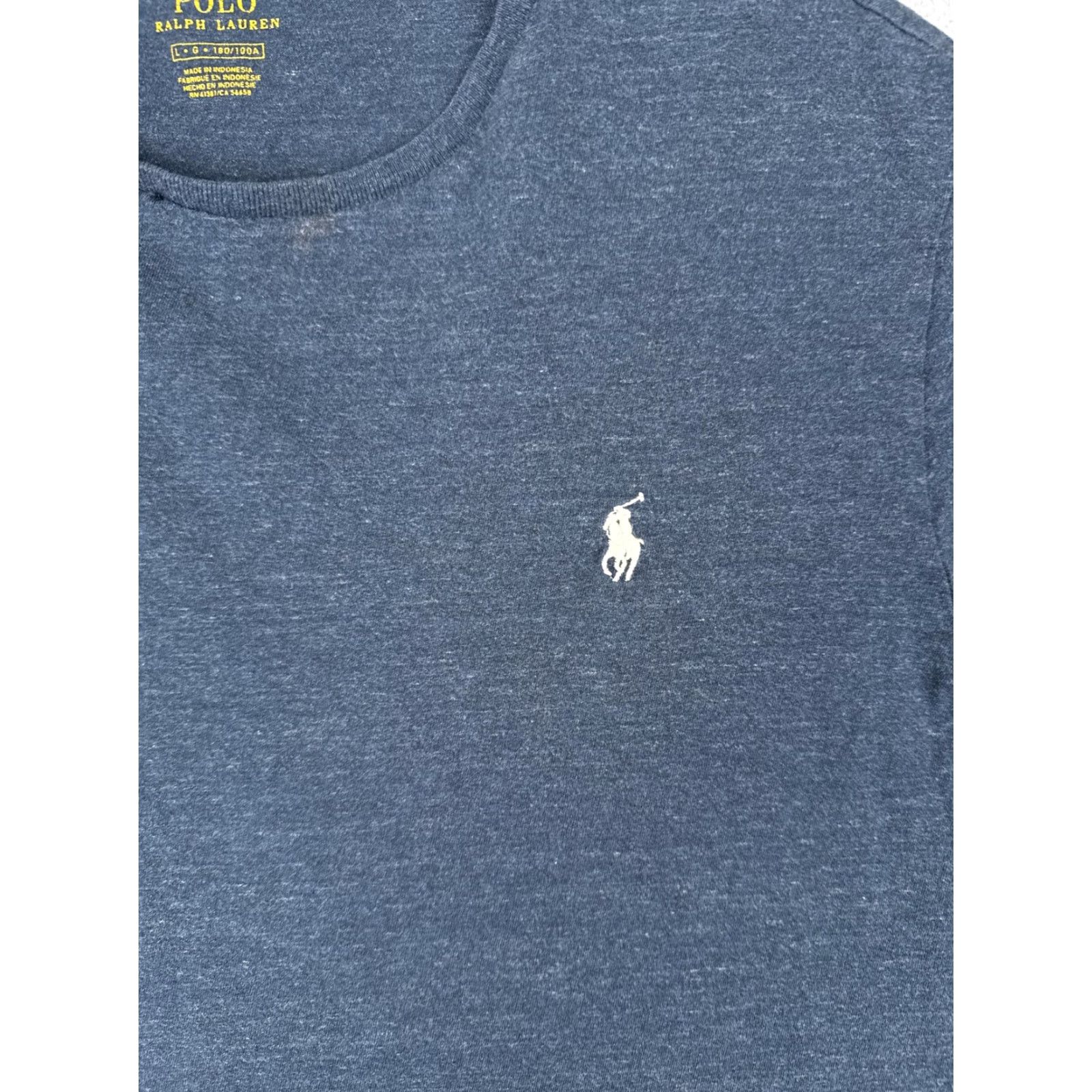 Polo Ralph Lauren Polo Ralph Lauren Shirt Mens Large Blue Crew Neck Short Sleeve Cotton Tagless Logo Tee Size US L / EU 52-54 / 3 - 6 Thumbnail