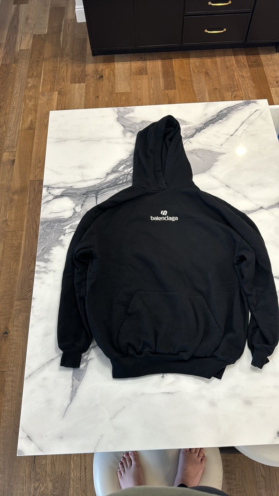 Balenciaga Balenciaga Sponsor Logo Medium Fit Hoodie, Size Small Size S / US 4 / IT 40 - 1 Thumbnail