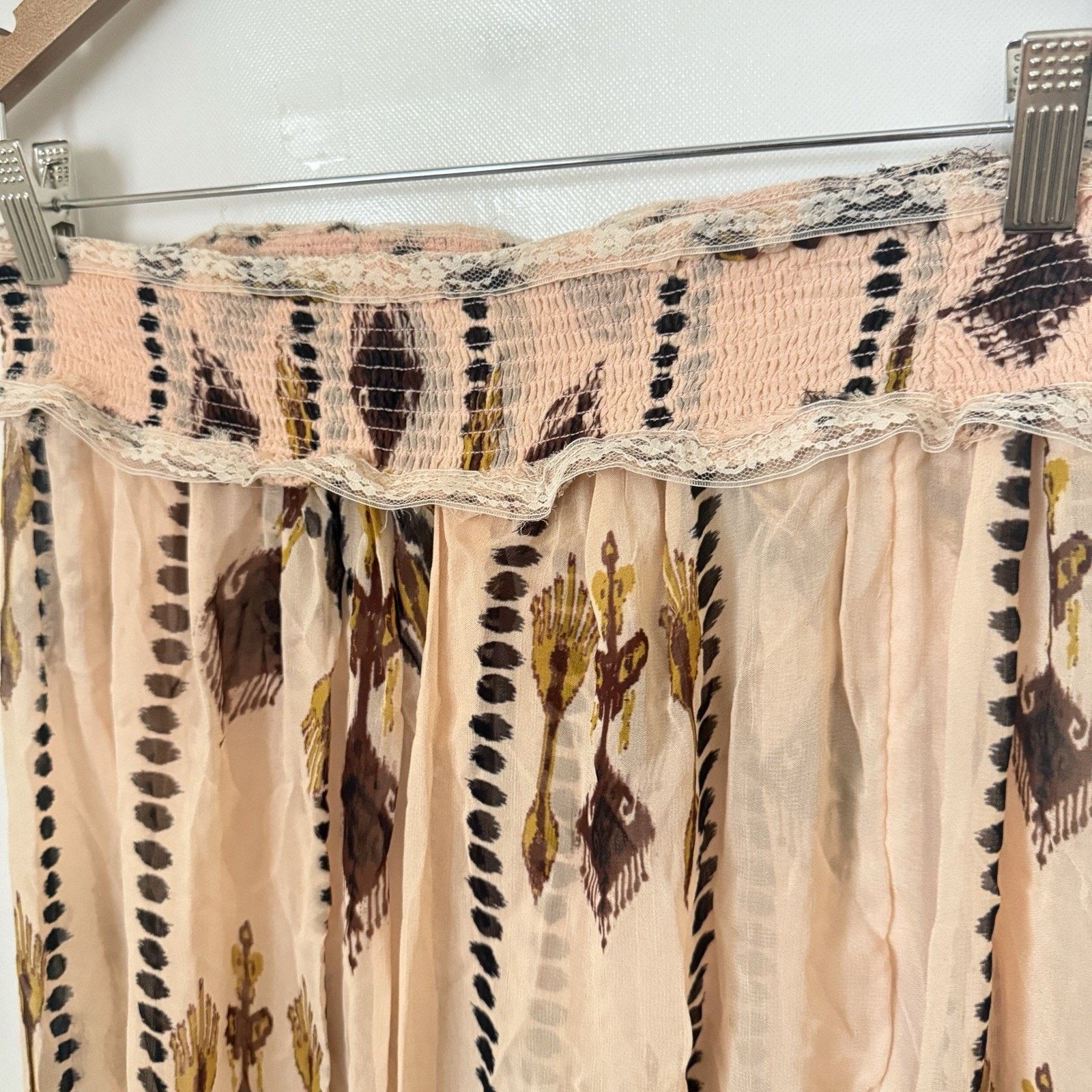 Other Soft Surroundings Embroidered Boho Western Sheer Skirt Size 30" / US 8 / IT 44 - 4 Thumbnail