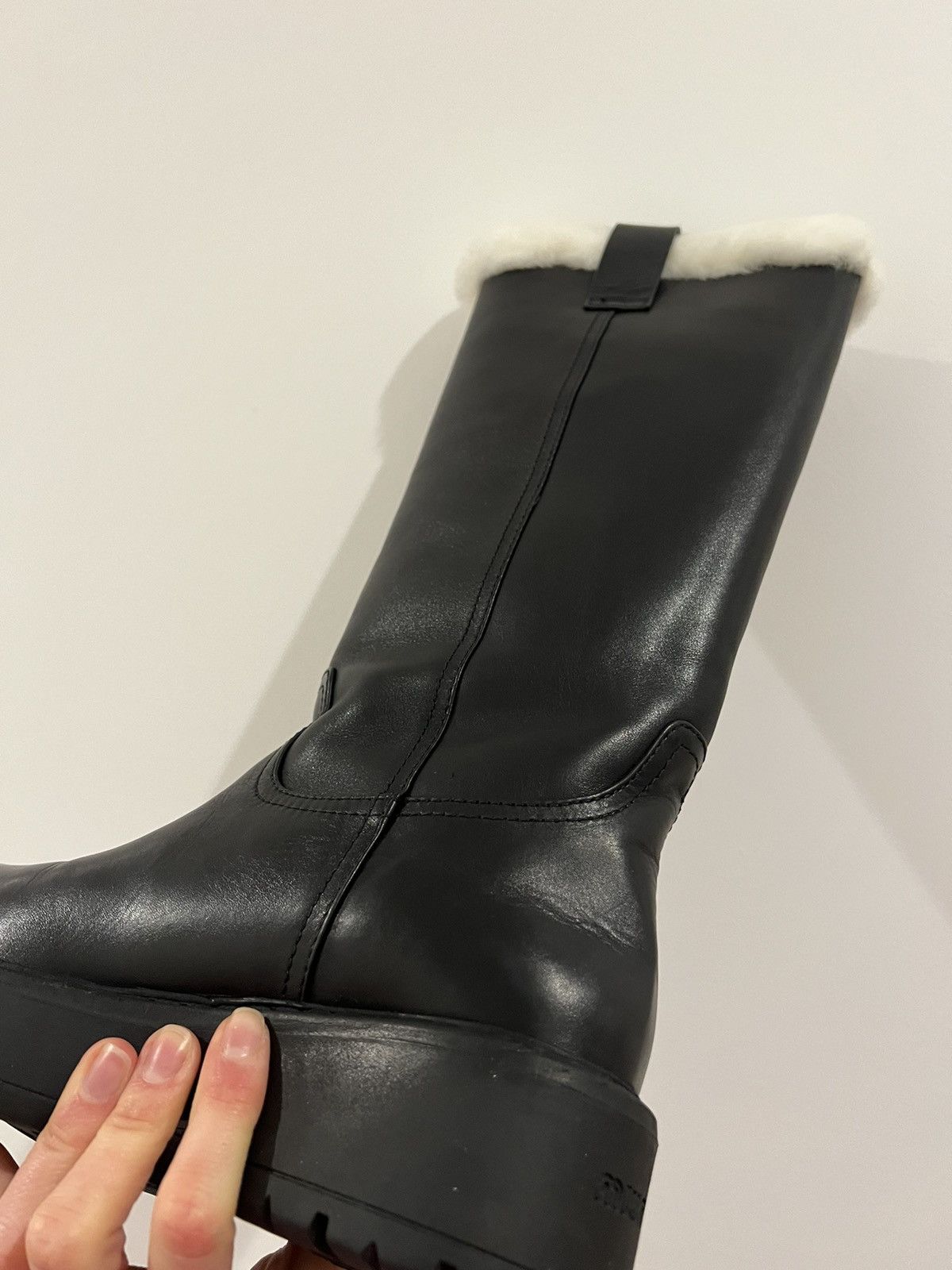 Miu Miu Miu Miu Shearling-lined leather boots Size US 10 / IT 40 - 8 Thumbnail