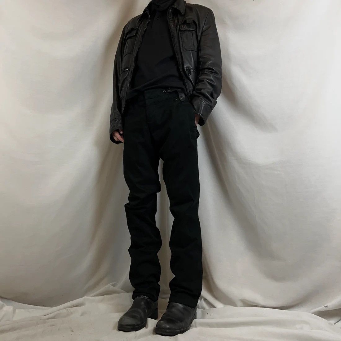 Dirk Bikkembergs Dirk Bikkembergs Leather Harness Moleskin Pants Size US 33 - 2 Thumbnail