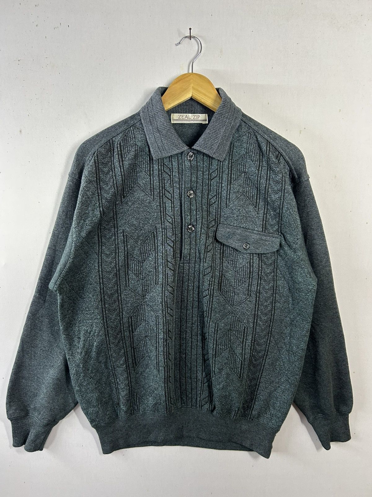 Japanese Brand × Vintage Vintage Zealzip Collar sweatshirt Size US L / EU 52-54 / 3 - 2 Thumbnail