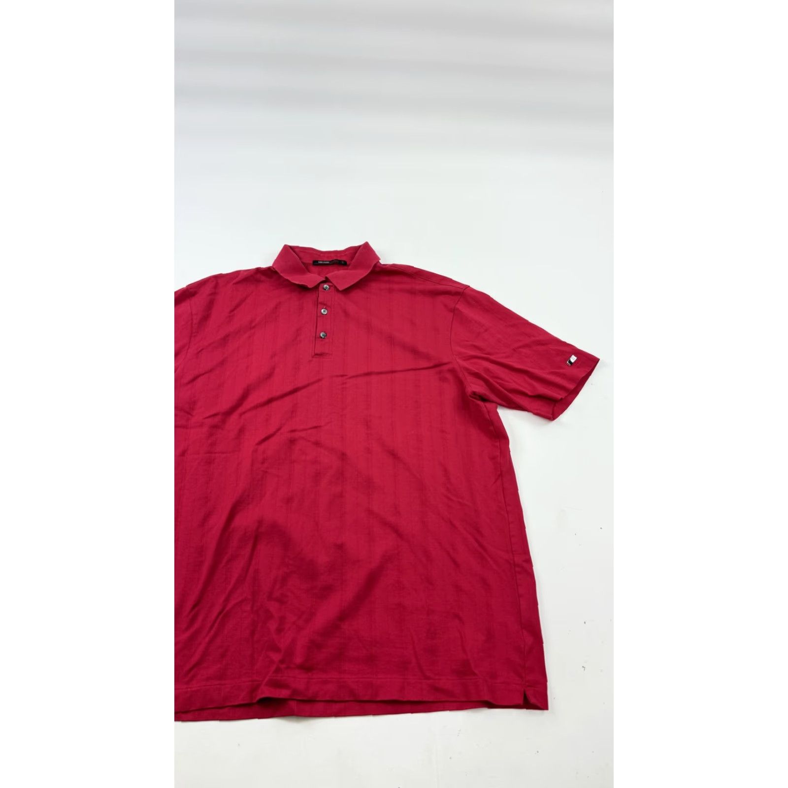 Nike Nike Tiger Woods Polo Shirt Mens Large Red Dri-FIT Golf Performance 256442-679 Shirt Polo Short Sleeve Striped Logo Mens Golf Size US L / EU 52-54 / 3 - 3 Thumbnail