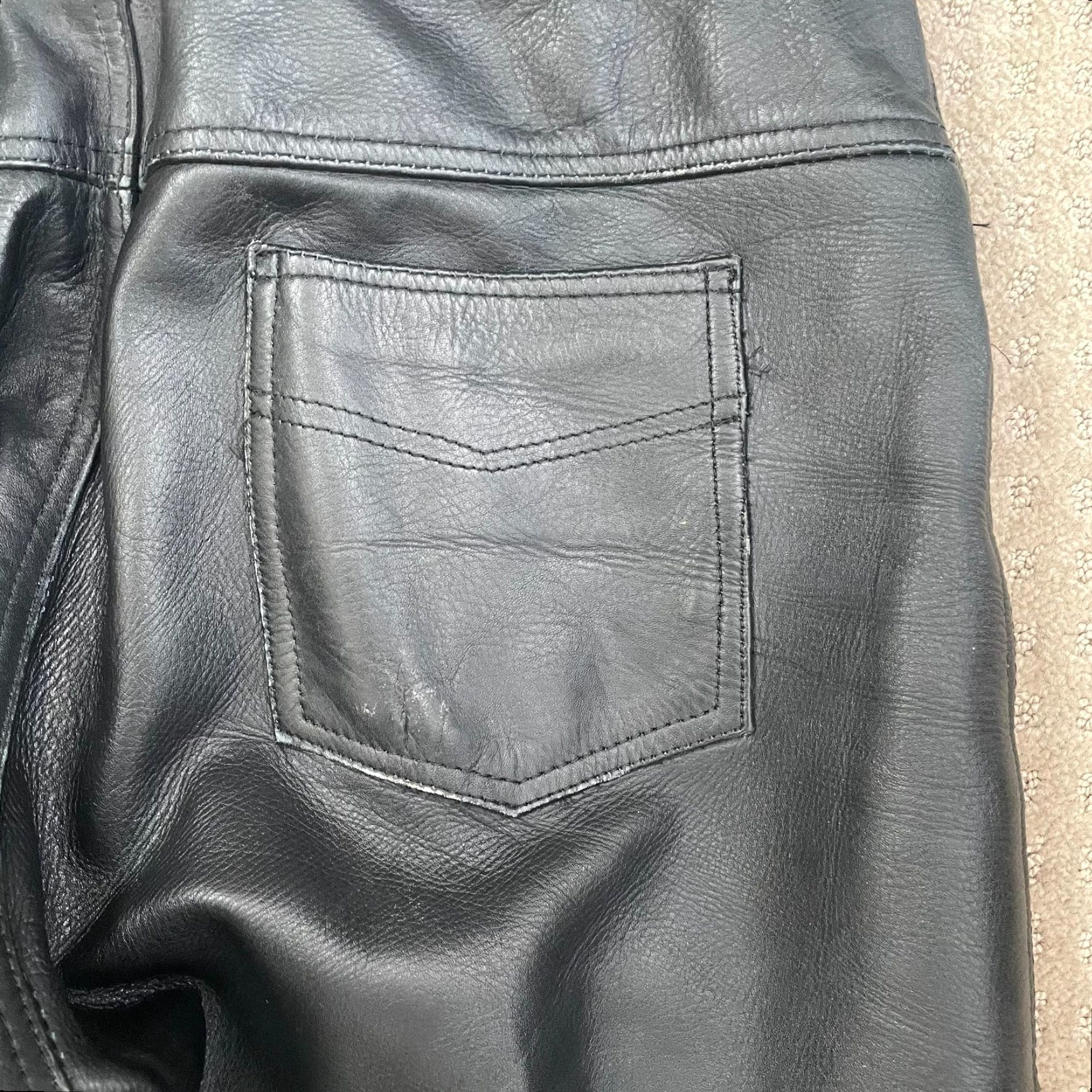 Vintage VINTAGE Frontier Leathers Biker Pants Men 38x33 Black Straight Size US 38 / EU 54 - 4 Thumbnail