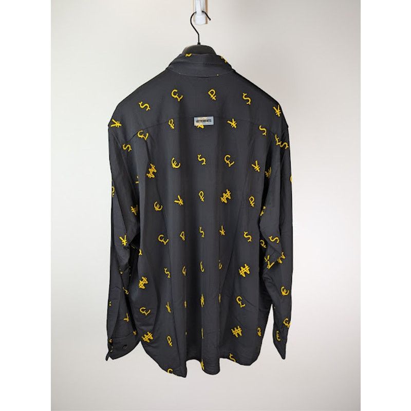 Vetements o1rshd1 Currency Print Button Up Shirt in Black Size US L / EU 52-54 / 3 - 9 Thumbnail