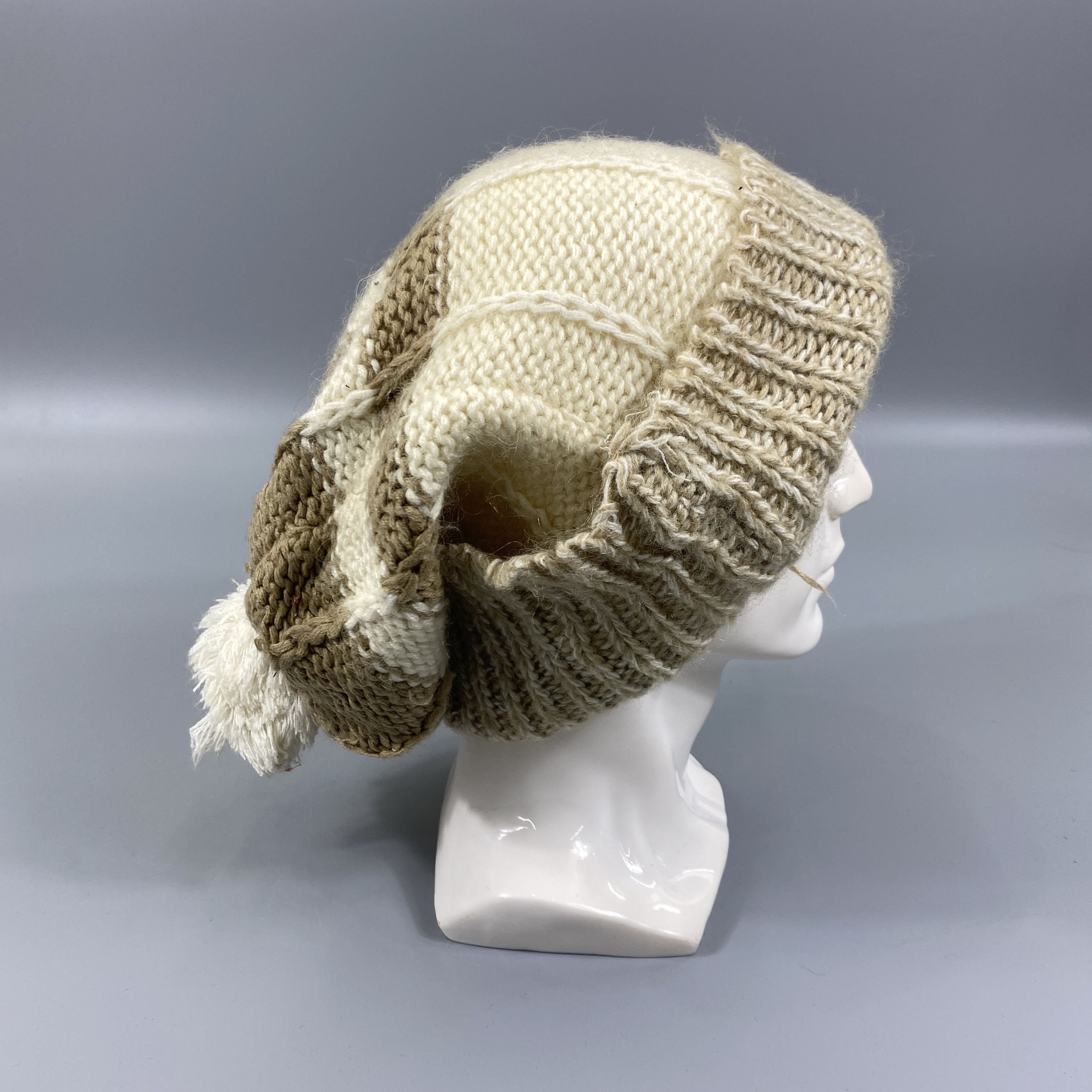 Japanese Brand Slouchy Knitted Beanie Hats Pom Pom -BN1055 Size ONE SIZE - 3 Thumbnail