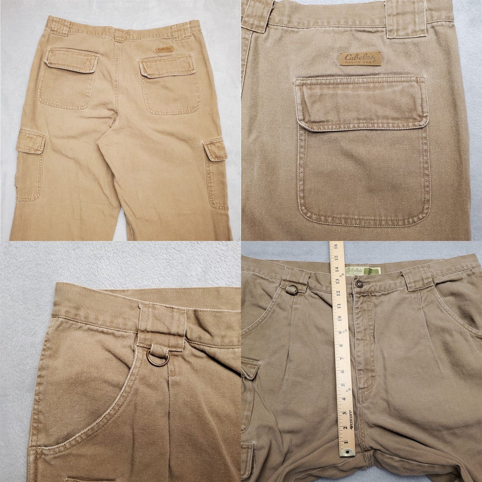 Vintage Cabelas Pants Men 40x33 Khaki Trail Hiker Canvas Cargo Heavy Duty Utility Cotton Shirt Pants Mens Brown Cargo Pocket Slash Pocket Outdoor 2000s Mens Size US 40 / EU 56 - 8 Thumbnail